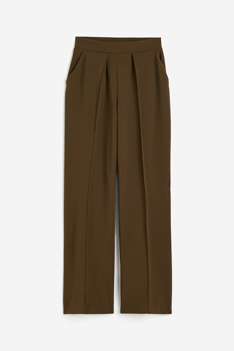 Women's Dark khaki green High-waist Dress Pants
