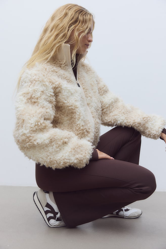 Flared Sports Fleece Leggings with SoftMove™-Warm brown - 3