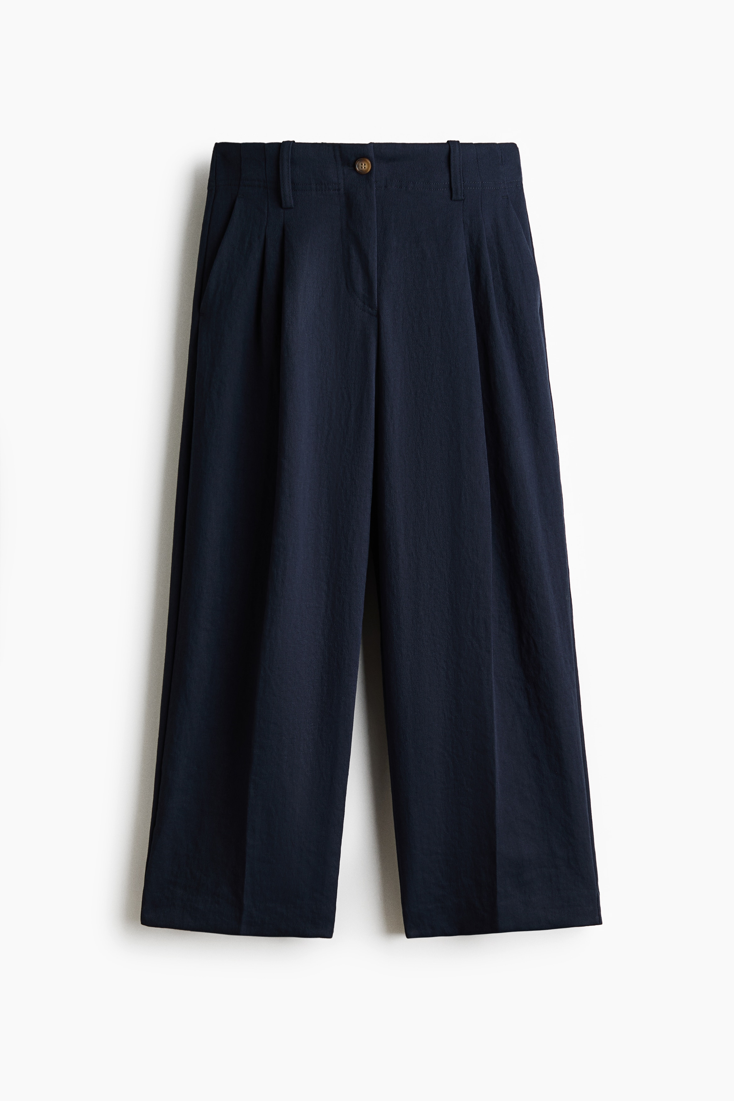 Ankle-length tailored trousers - Navy blue/Dark red