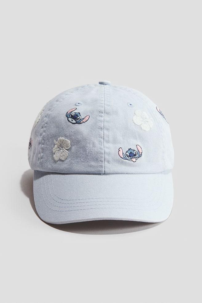 Motif-detail twill cap - Light blue/Lilo & Stitch/Dark grey/KPop Demon Hunters - 1