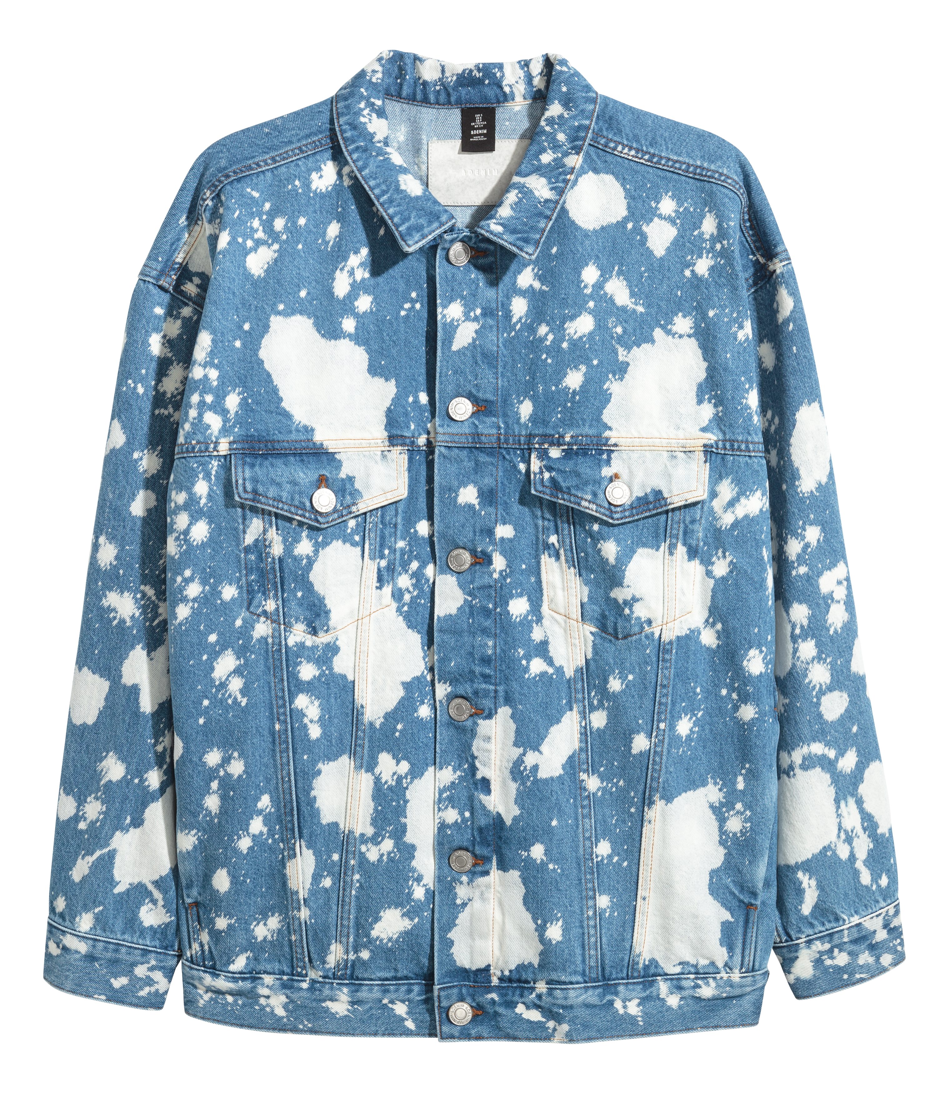 Oversized Denim Jacket - Denim blue/bleached - Men | H&M US