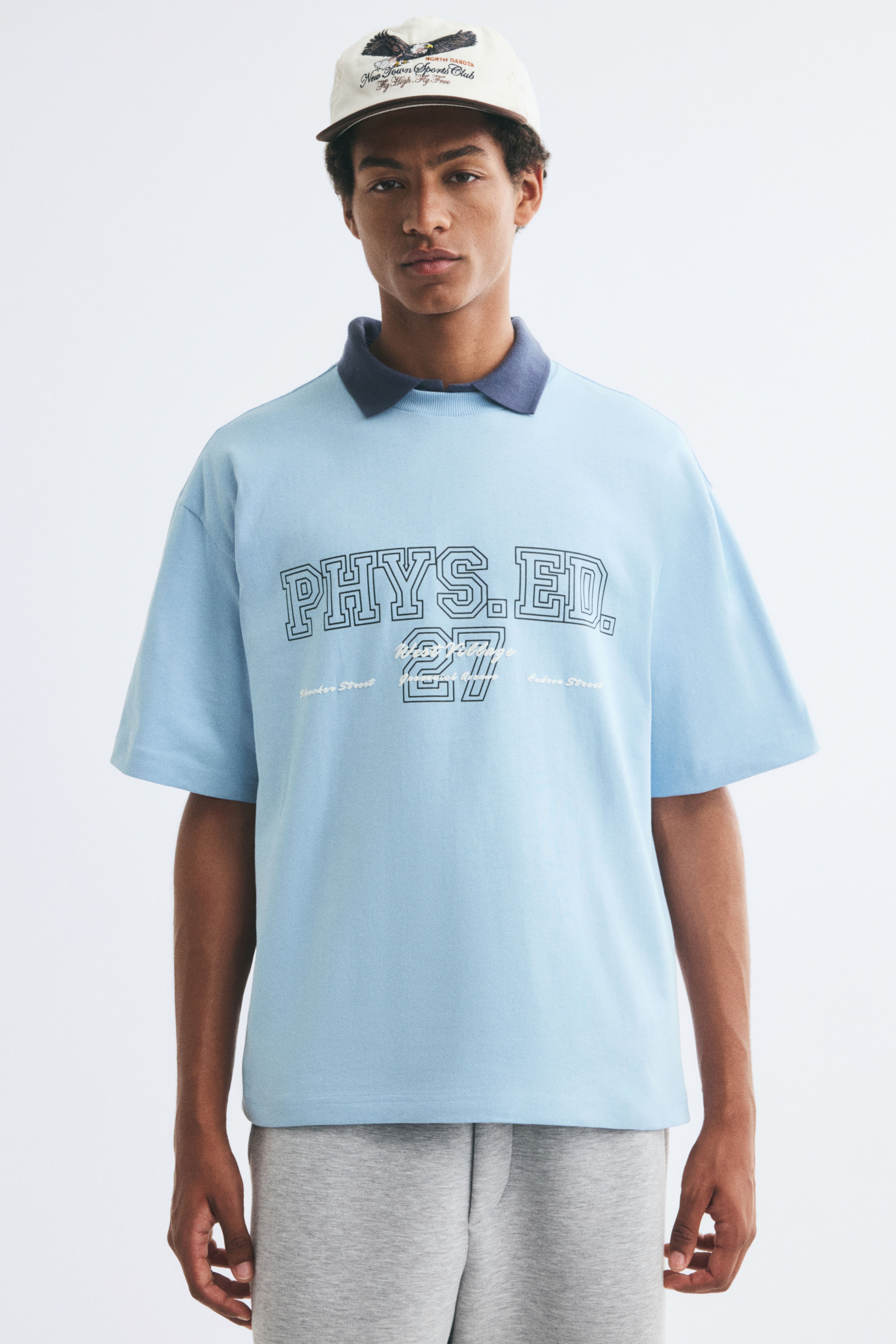 T-shirt imprimé décontracté en coton