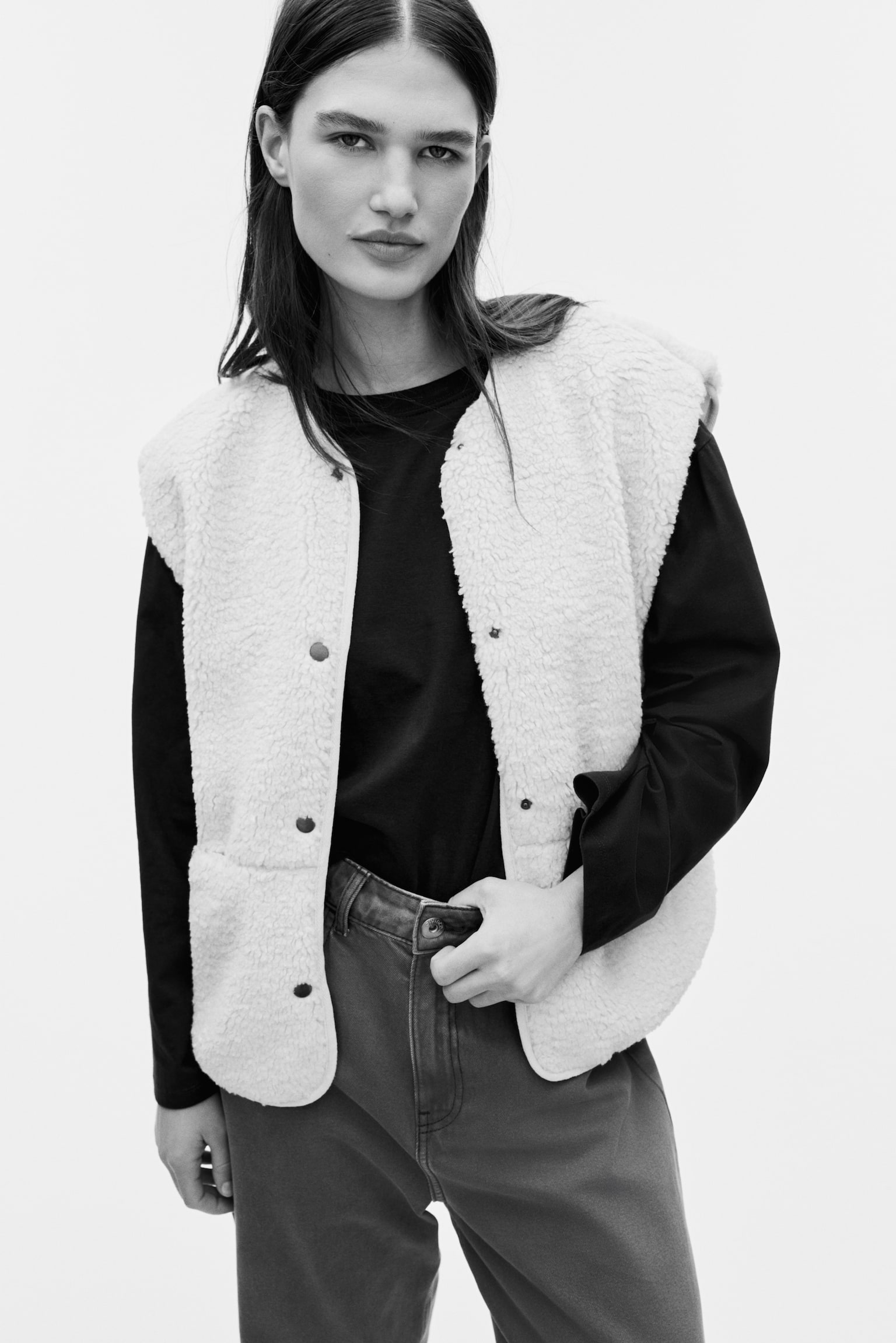 Teddy gilet - Light beige - 1