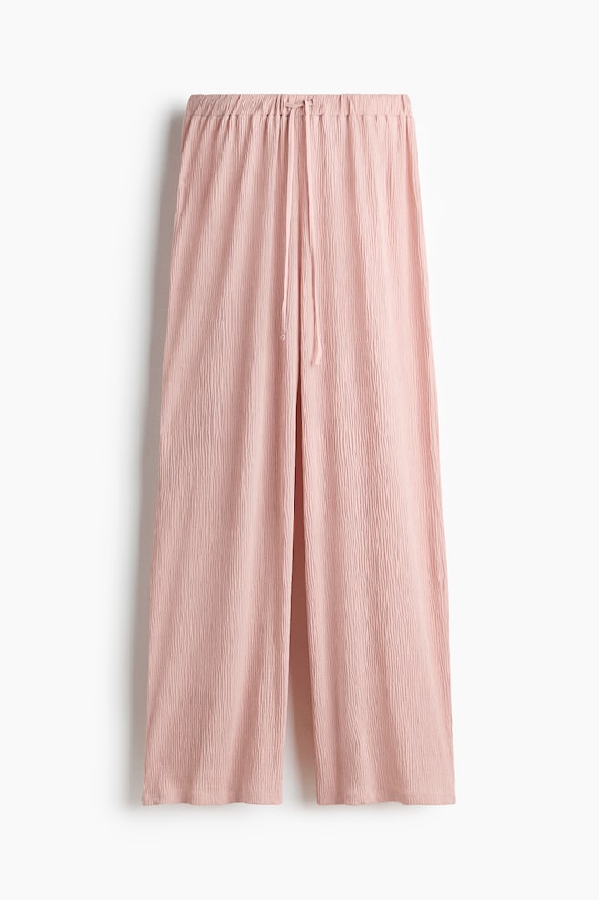 Crinkled Drawstring Pants - Dusty pink/Dark brown/Black - 1