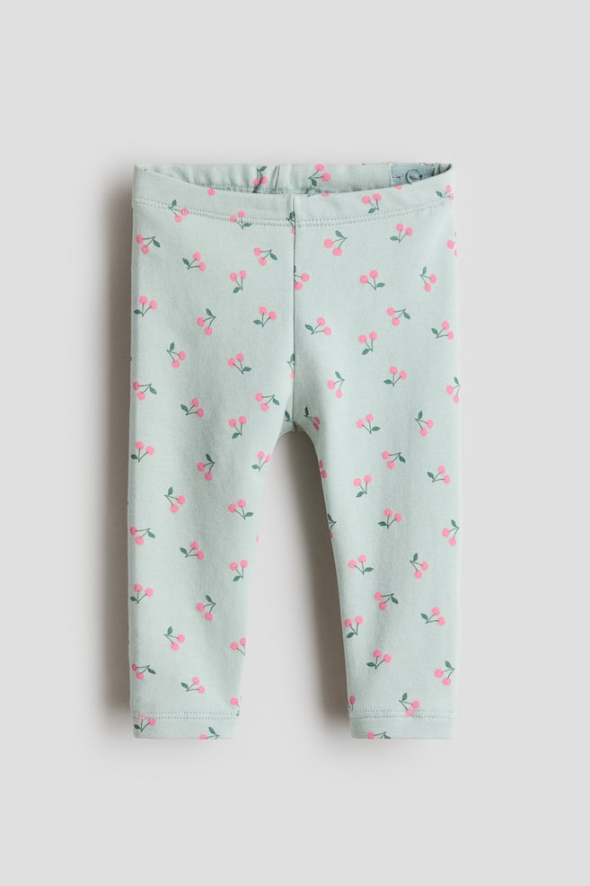 Brushed-Inside Leggings - Light green/cherries/Cream/cherries/Cream/hearts/Light pink/floral/Light purple/floral - 1