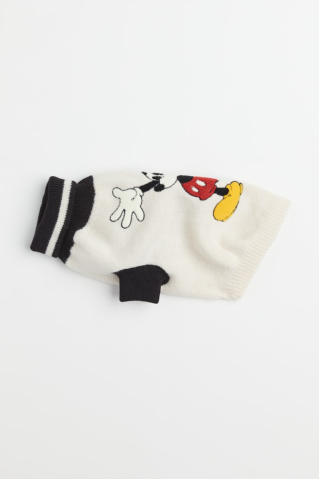 Appliquéd dog jumper - Natural white/Mickey Mouse - 3