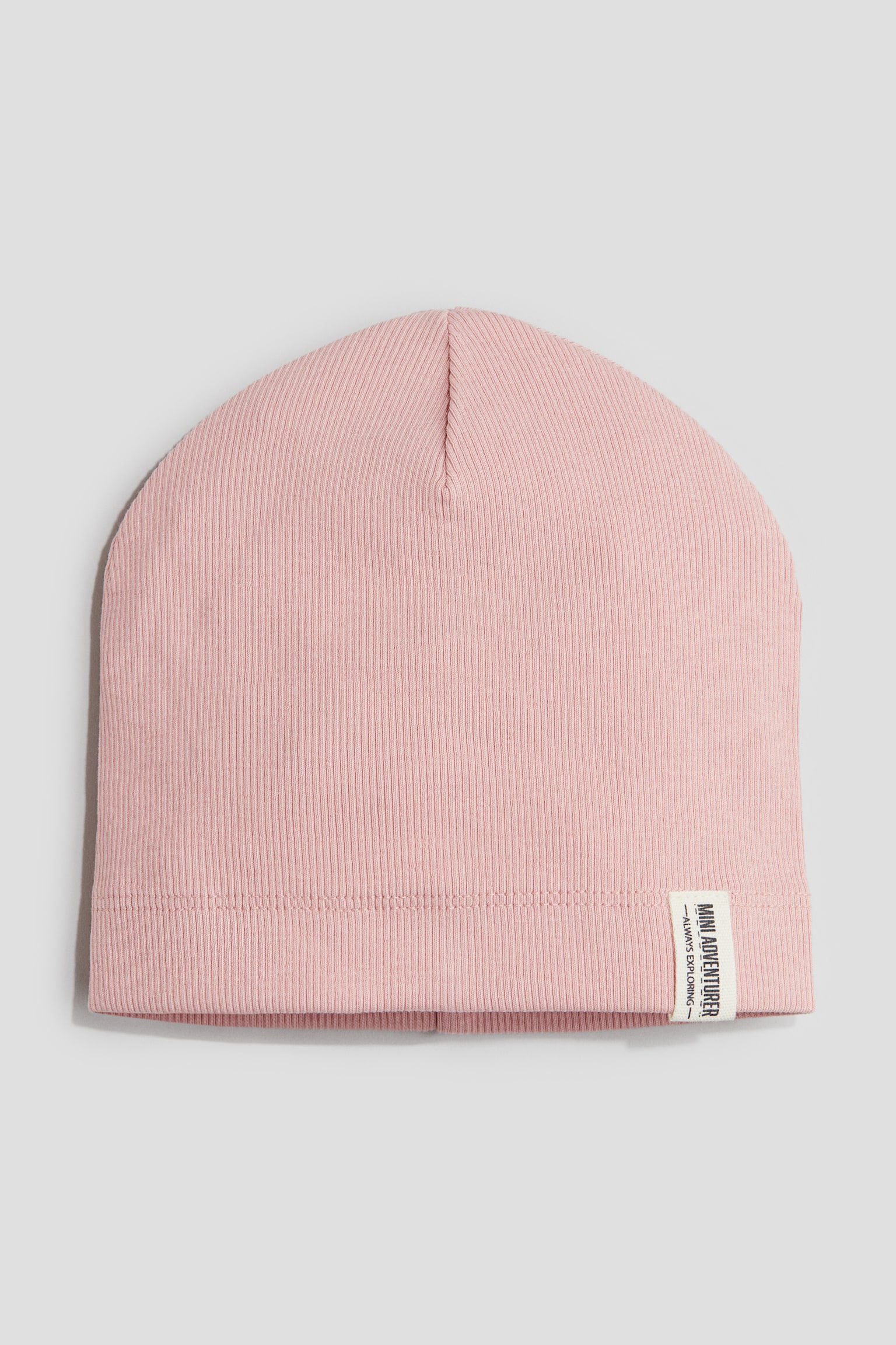 Ribbed beanie - Light pink - 1