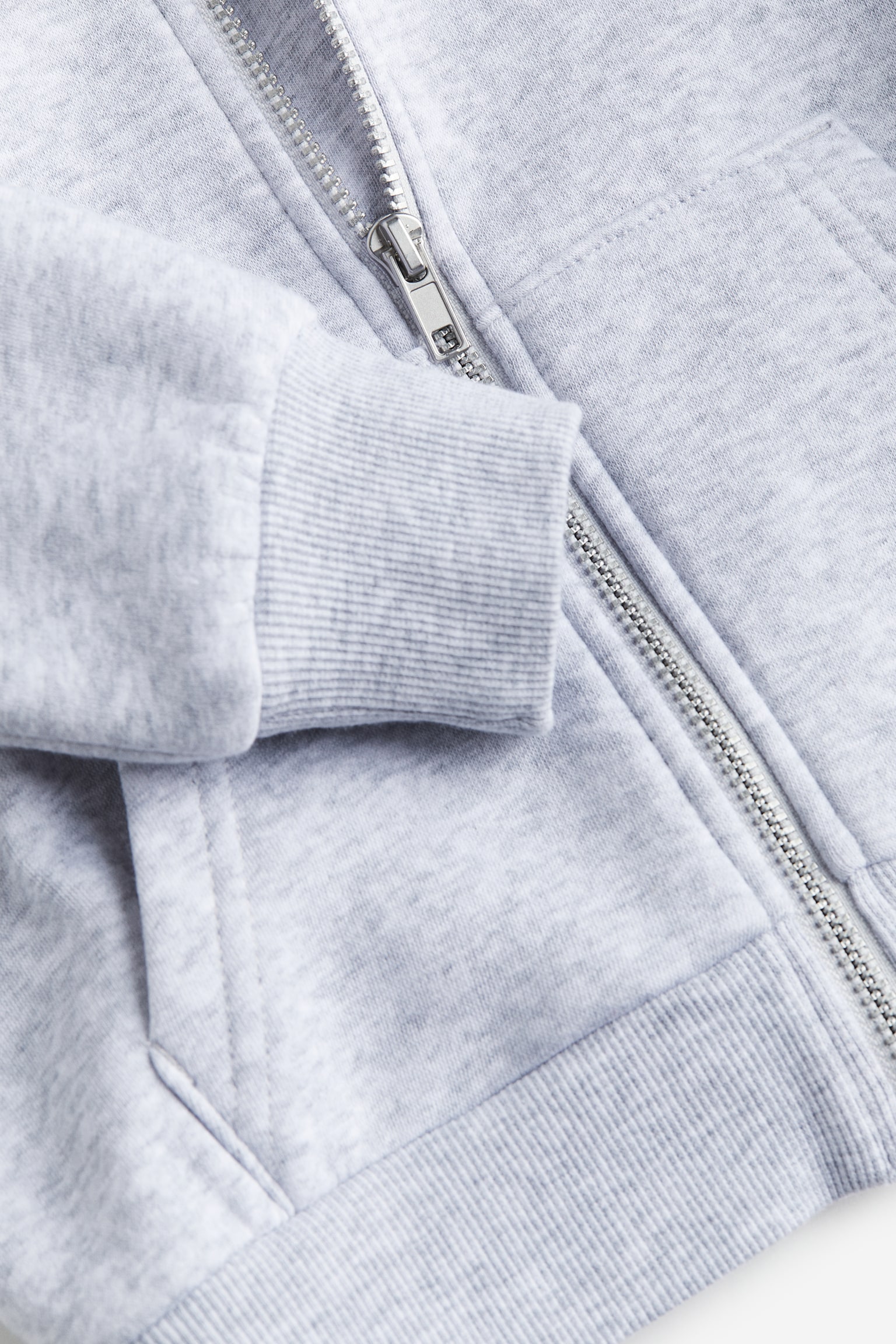 Zip Up Hoodie - Light grey marle/Natural white/Dark grey - 4