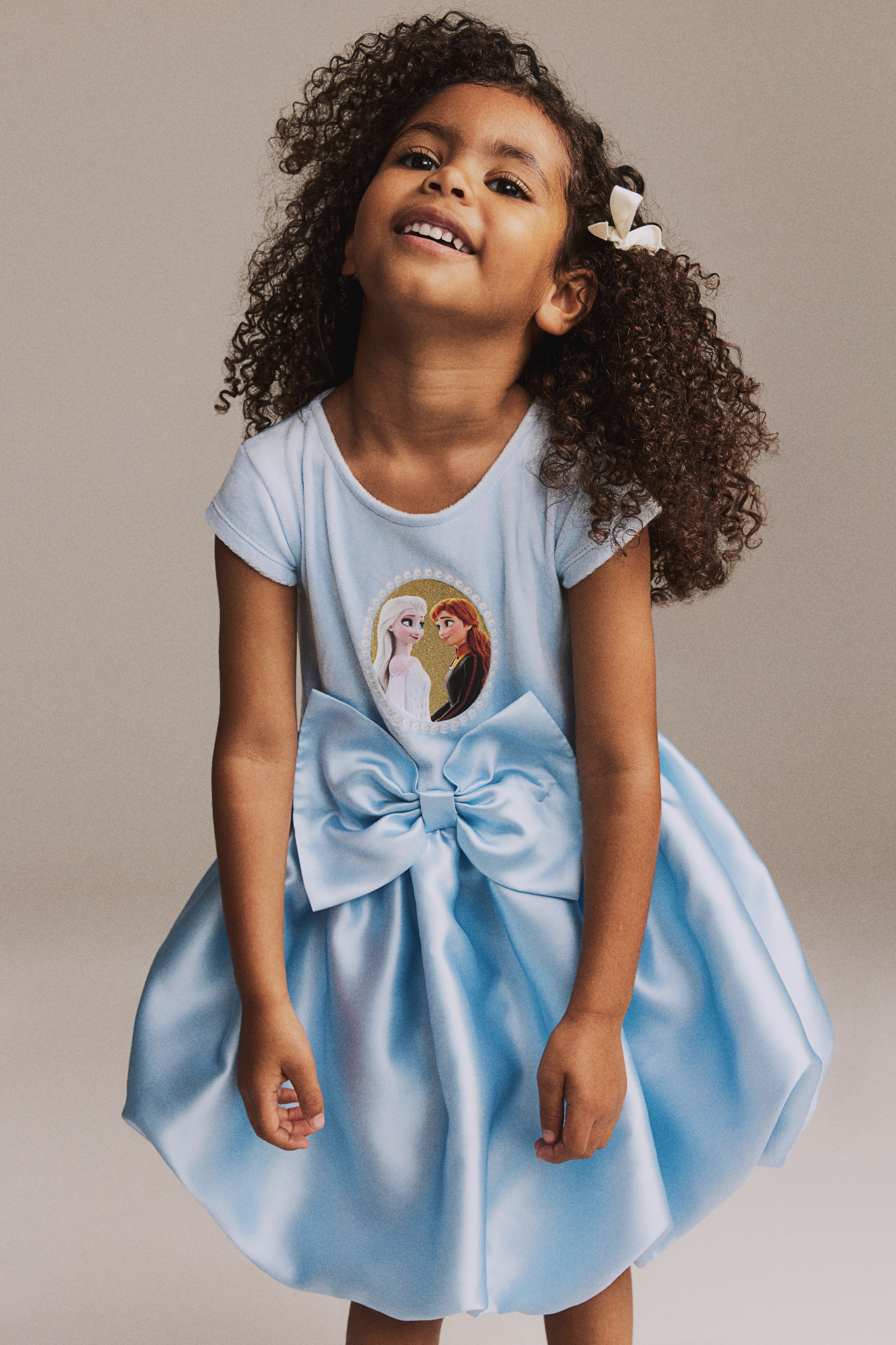 Bow-detail Dress - Round Neck - Sleeveless - Light blue/Frozen - Kids | H&M  US