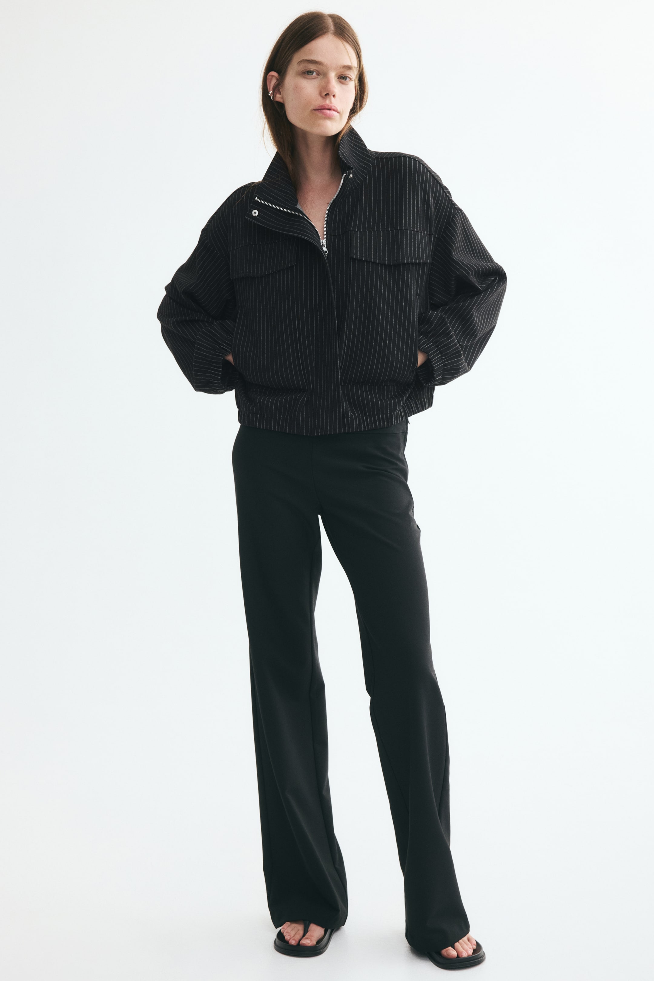 Женские куртки H&M Funnel-Collar Jersey Jacket — фото 3