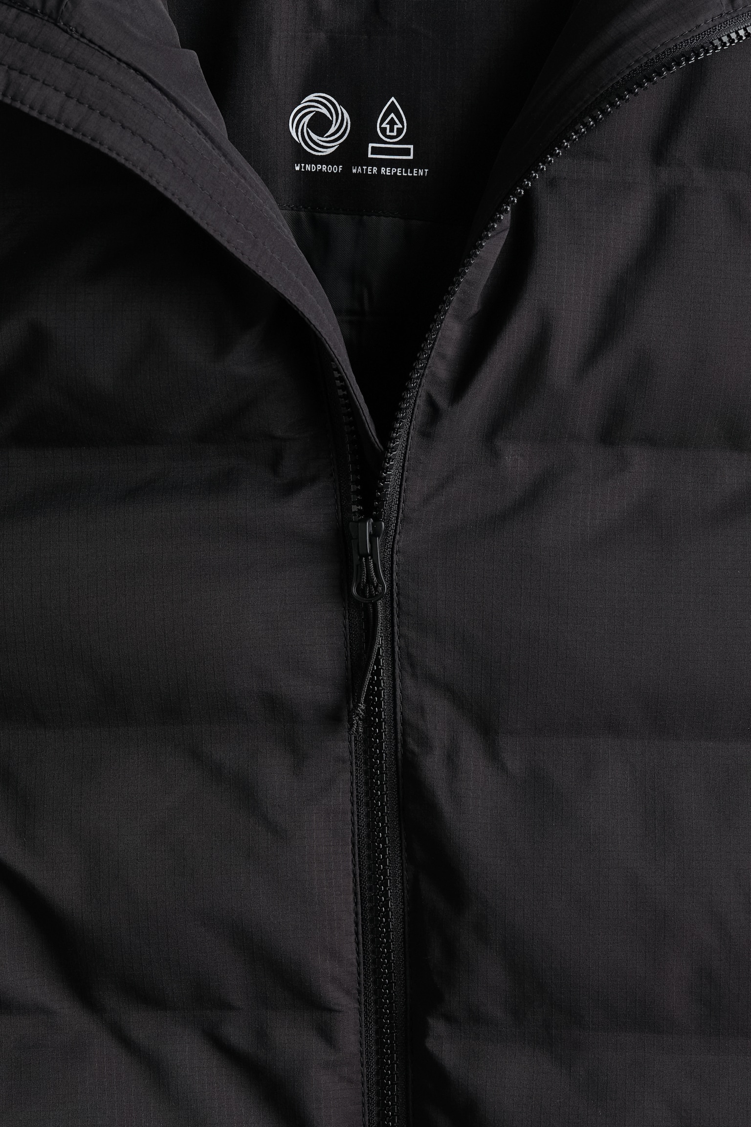 Мужская куртка H&M Padded Windproof and Water-Repellent, цвет: Чёрный — фото 6