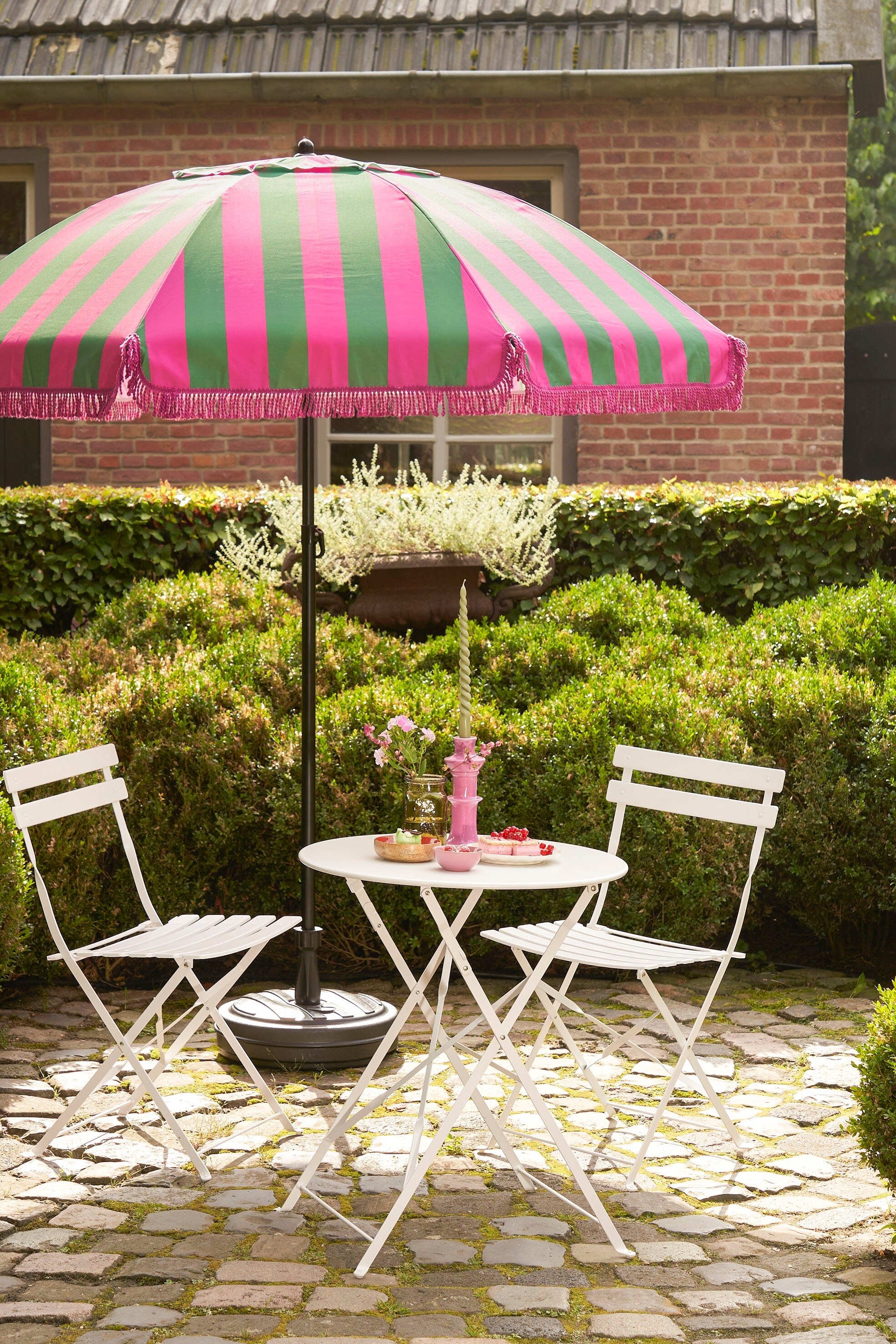 Bistrosæt I Metal - Hvid/Blå/Grøn