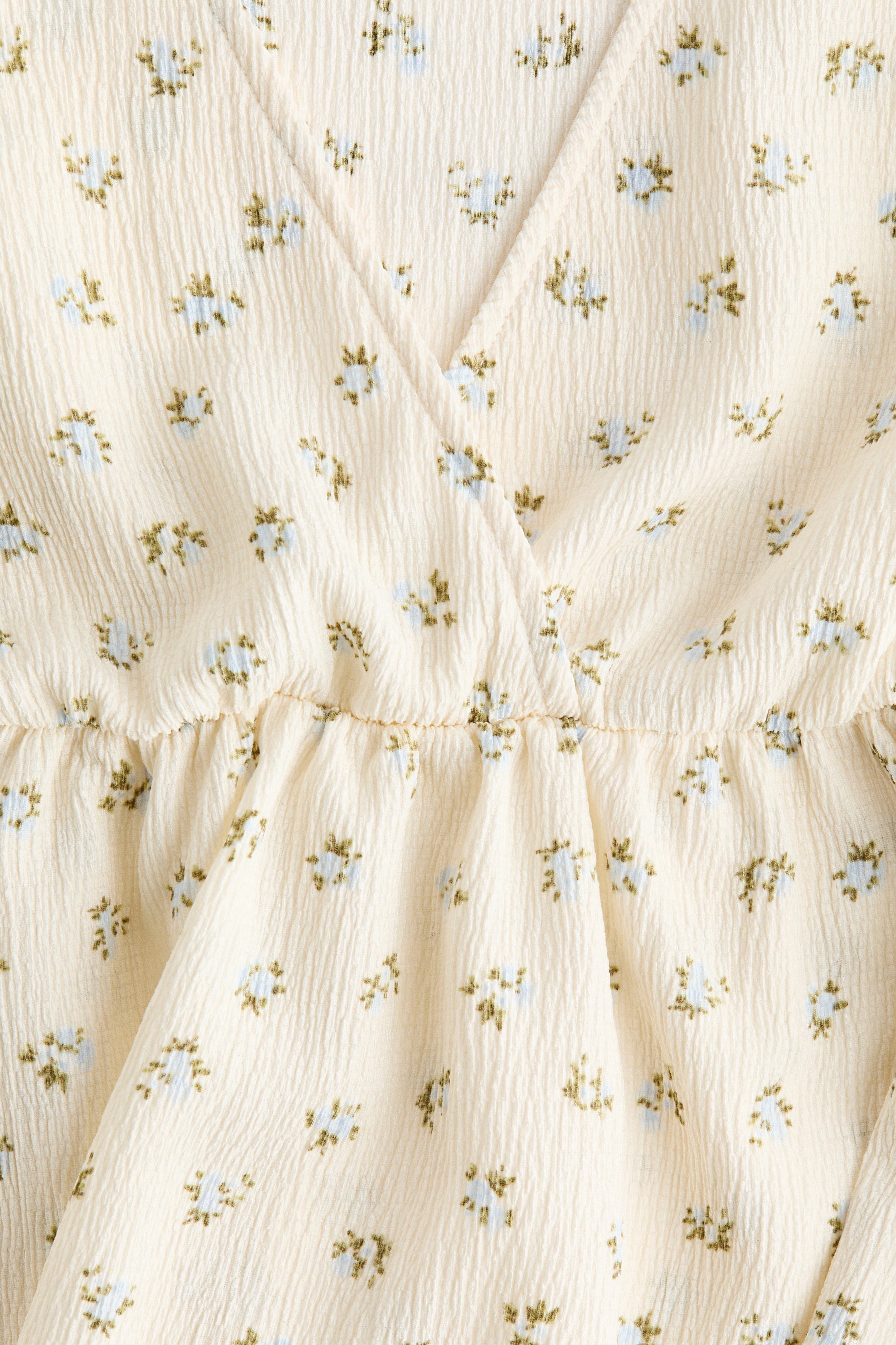 View larger image: Crinkled Jersey Top - Cream/floral - Ladies | H&M US 2