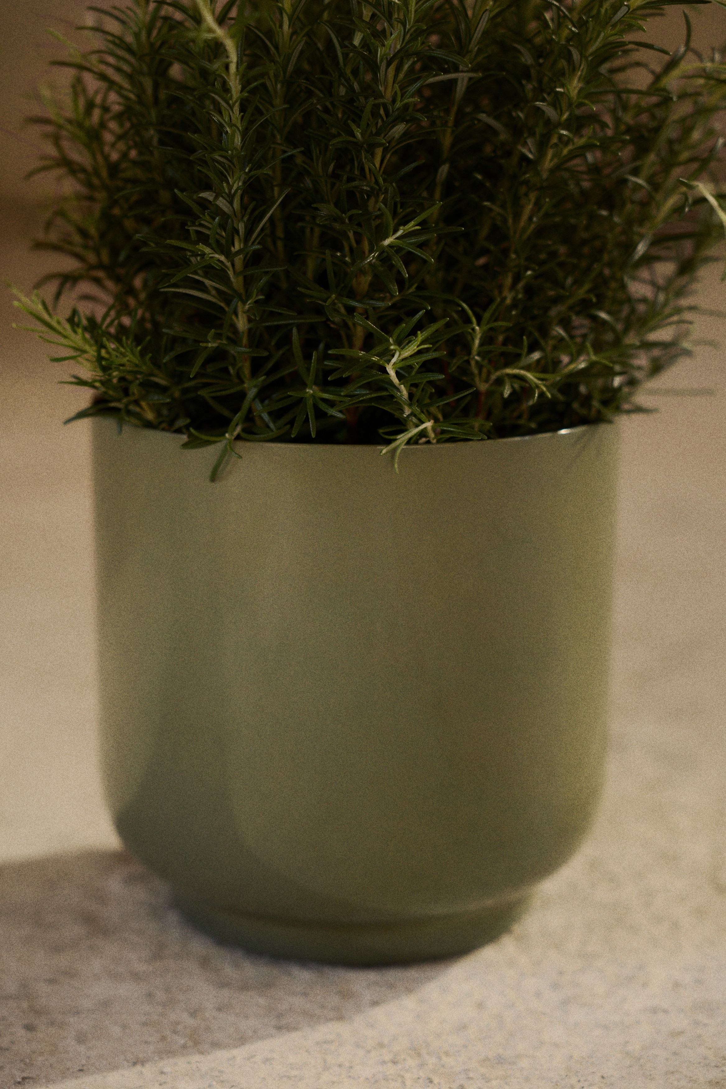 Large metal plant pot - Khaki green/Dark brown/Beige/Light taupe
