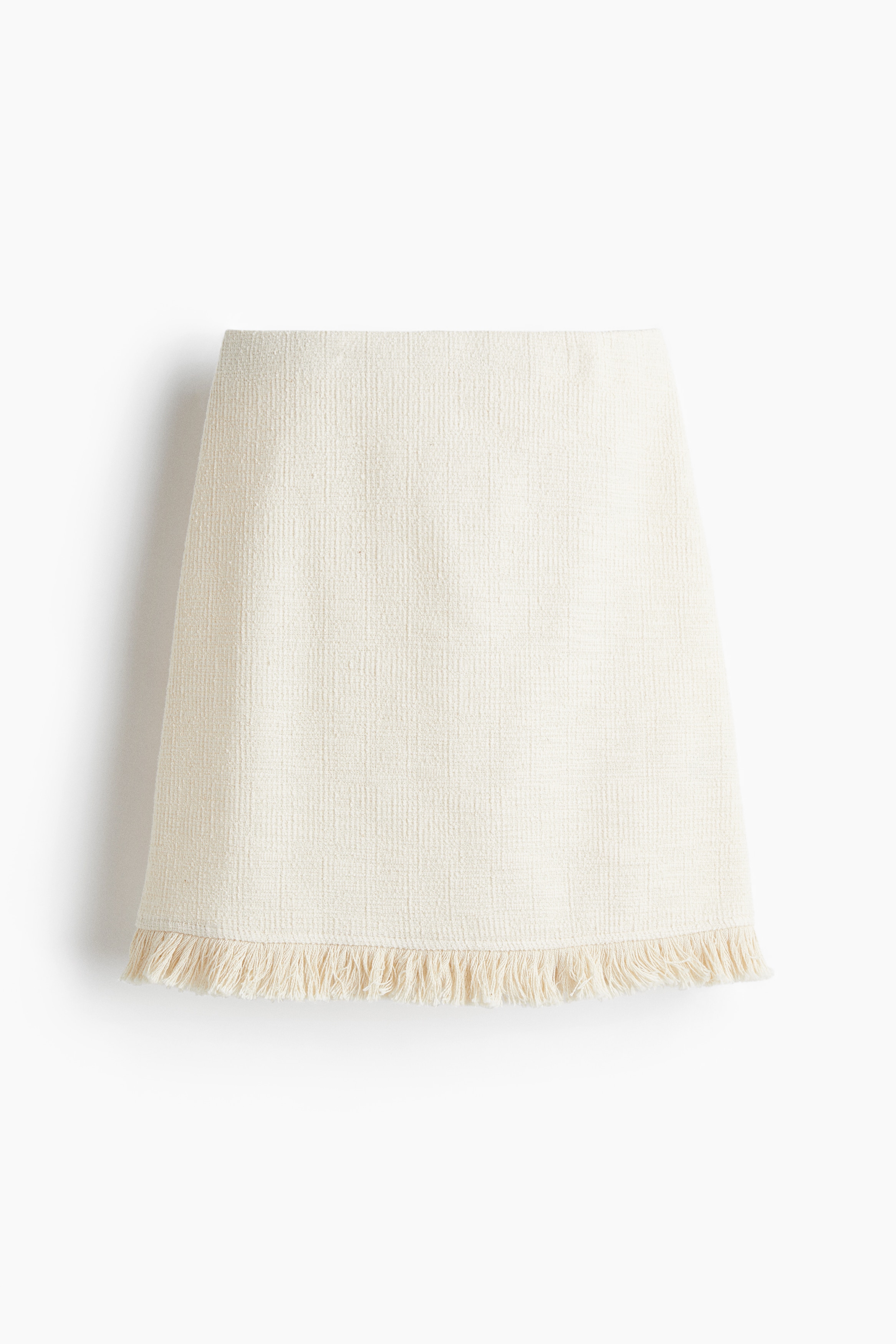 Gonna bouclé sfrangiata - Crema/Marrone