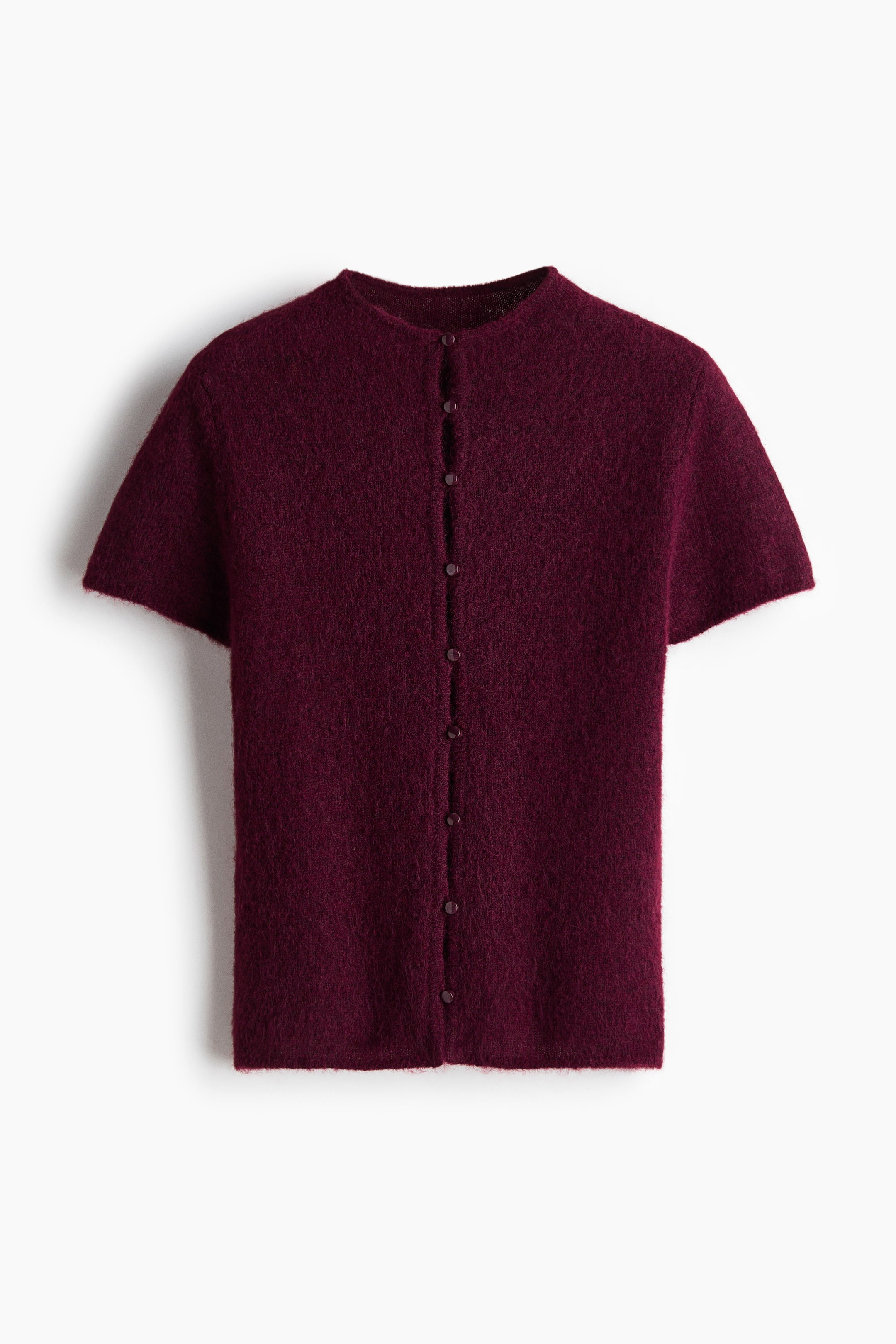 Short-Sleeved Fine-Knit Cardigan