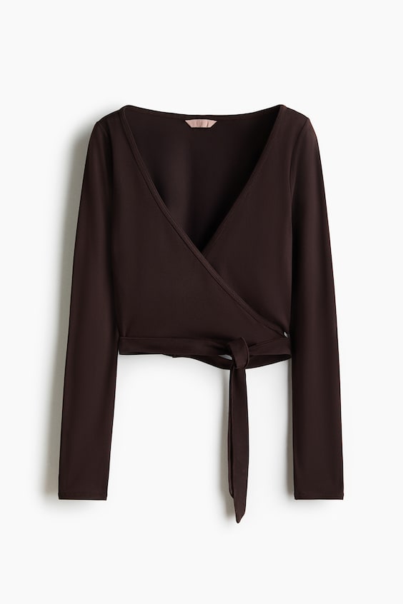 Женские топы H&M Brushed Jersey Wrap Top