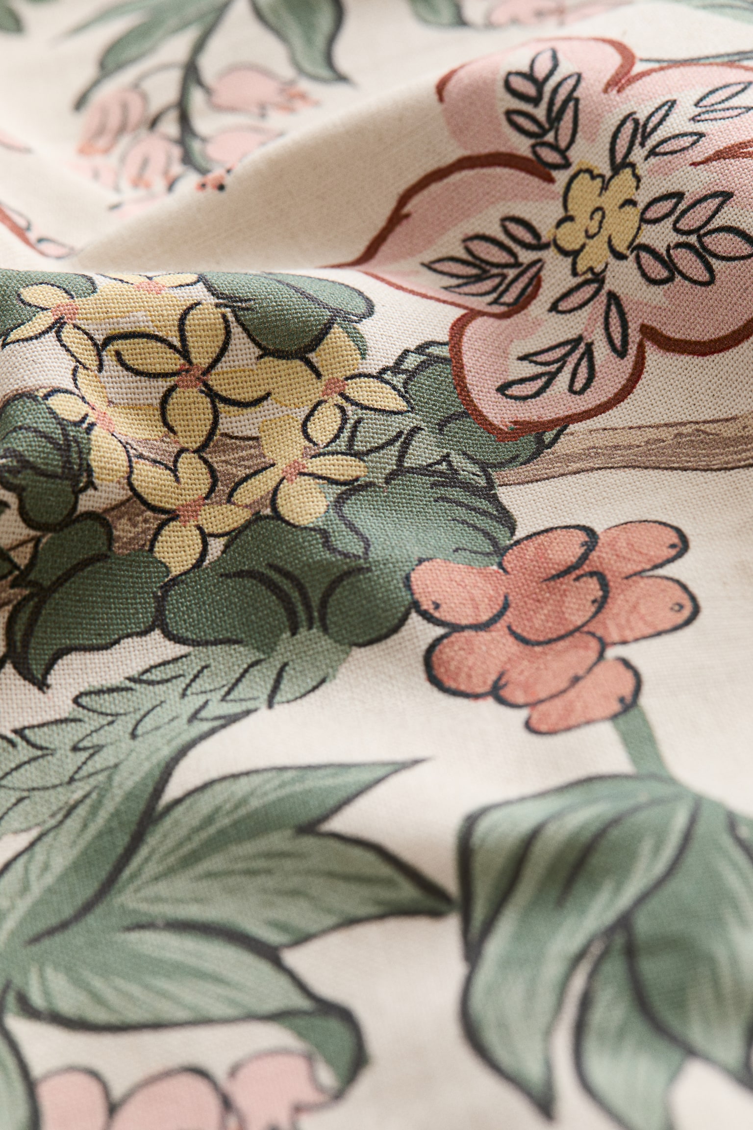 Patterned cushion cover - Light beige/Floral/Multicolour/Floral/Light beige/Patterned/White/Floral/Light beige/Floral/Light beige/Pink floral - 3