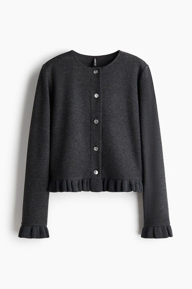 Gilet à volants - Gris foncé chiné - 1