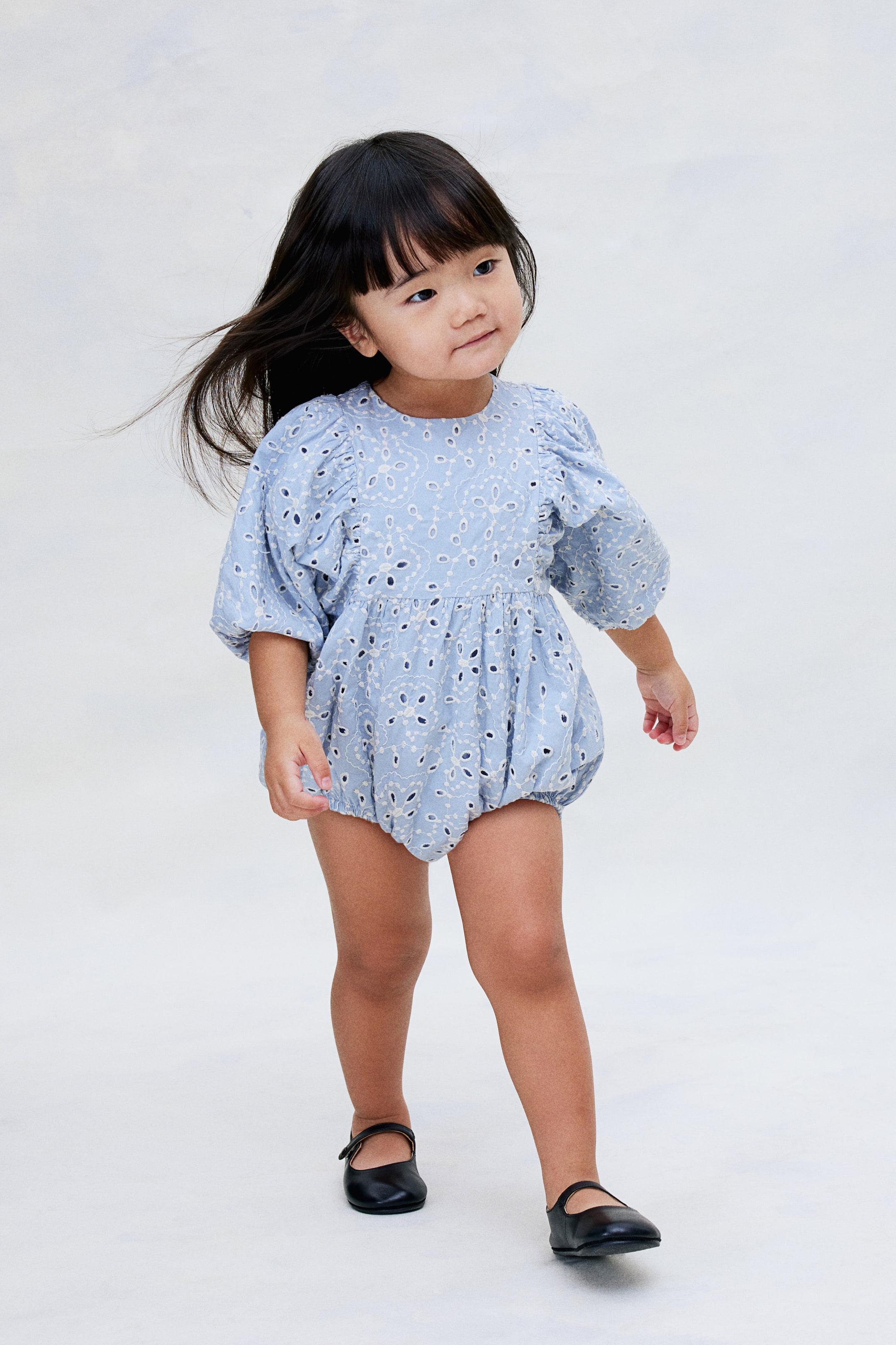 Eyelet Embroidered Romper Suit