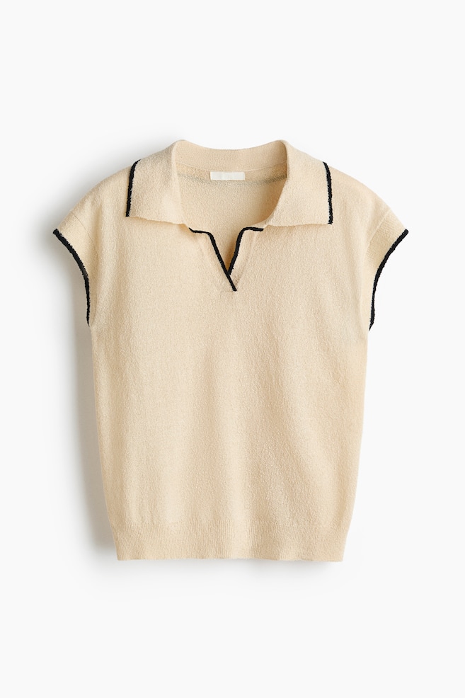 Polo de punto - Beige claro/Rojo/Azul marino - 1