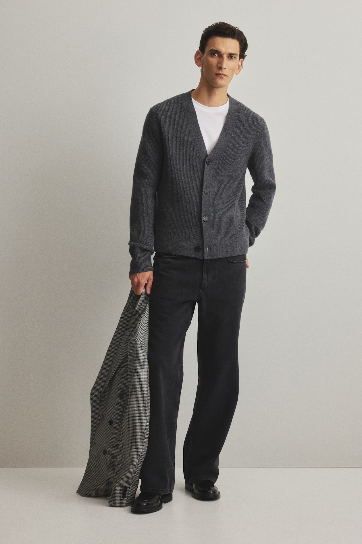 レギュラーフィット ウールカーディガン - ダークグレー - Men | H&M JP