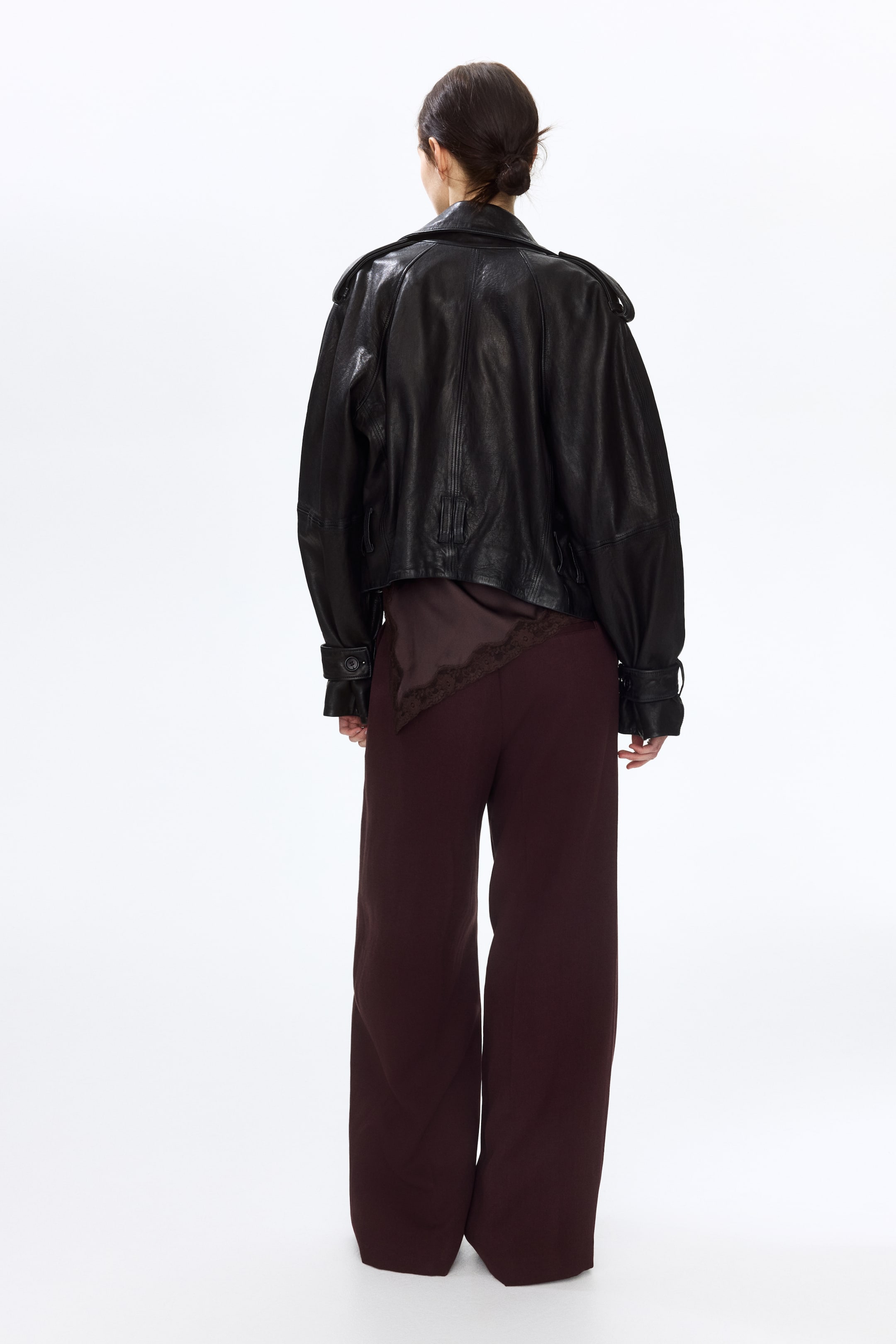 Pantalon large en lin mélangé