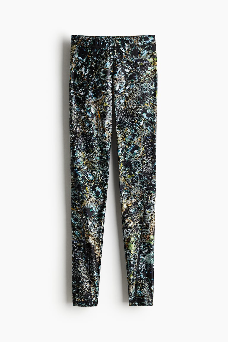 Flatlock-seam leggings Black/Jewellery Ladies H&M