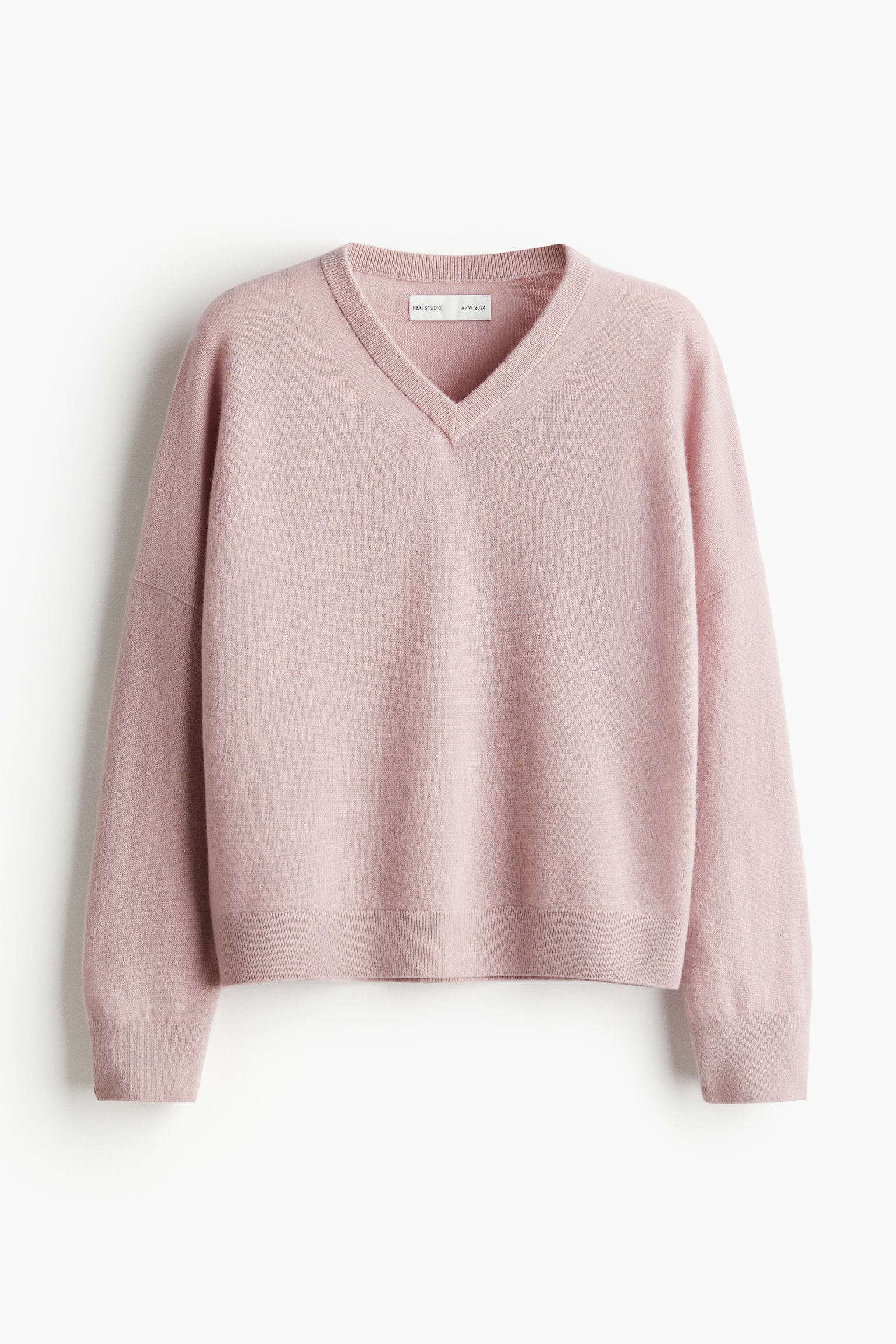 V-neck cashmere jumper - Light dusty pink - 2