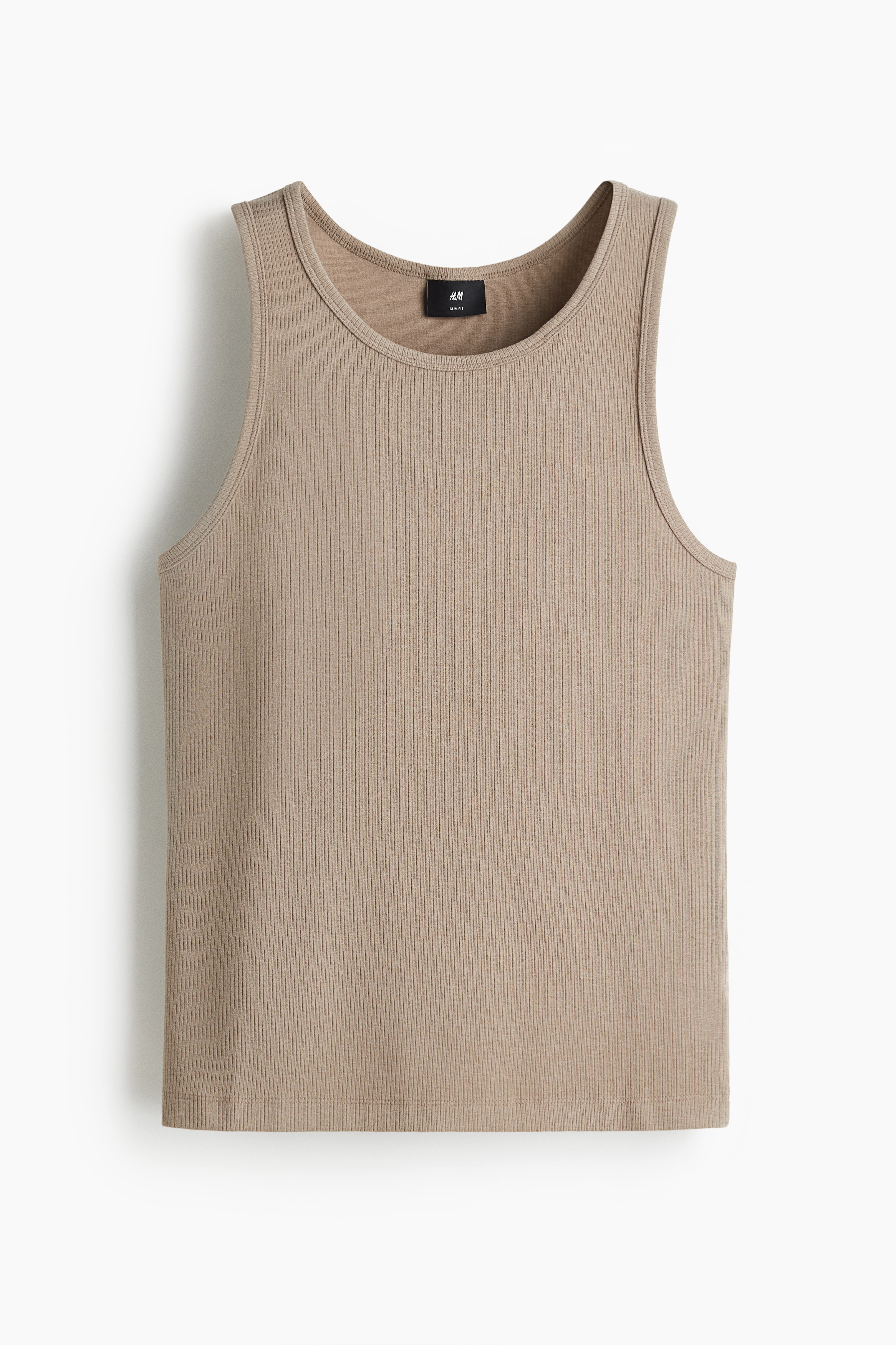 Slim Fit Ribbed vest top - Beige/White