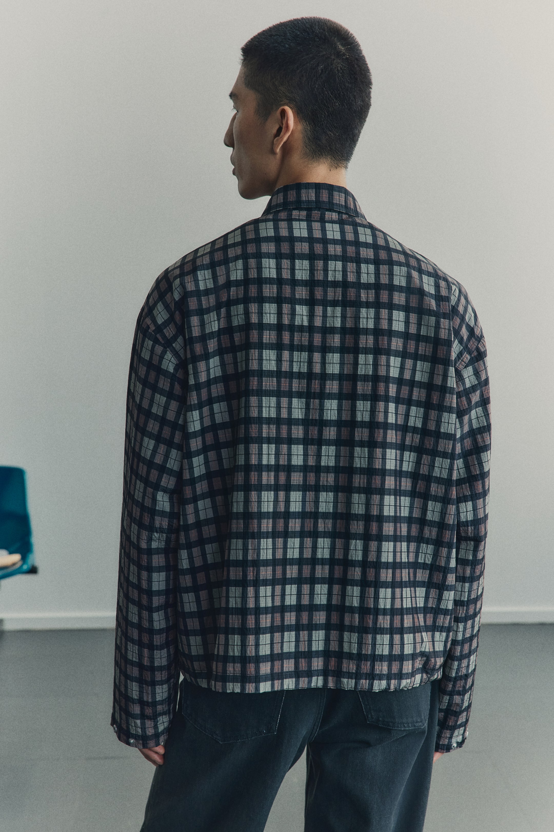 View larger image: Nylon Overshirt - Brown/plaid - Men | H&M US 5