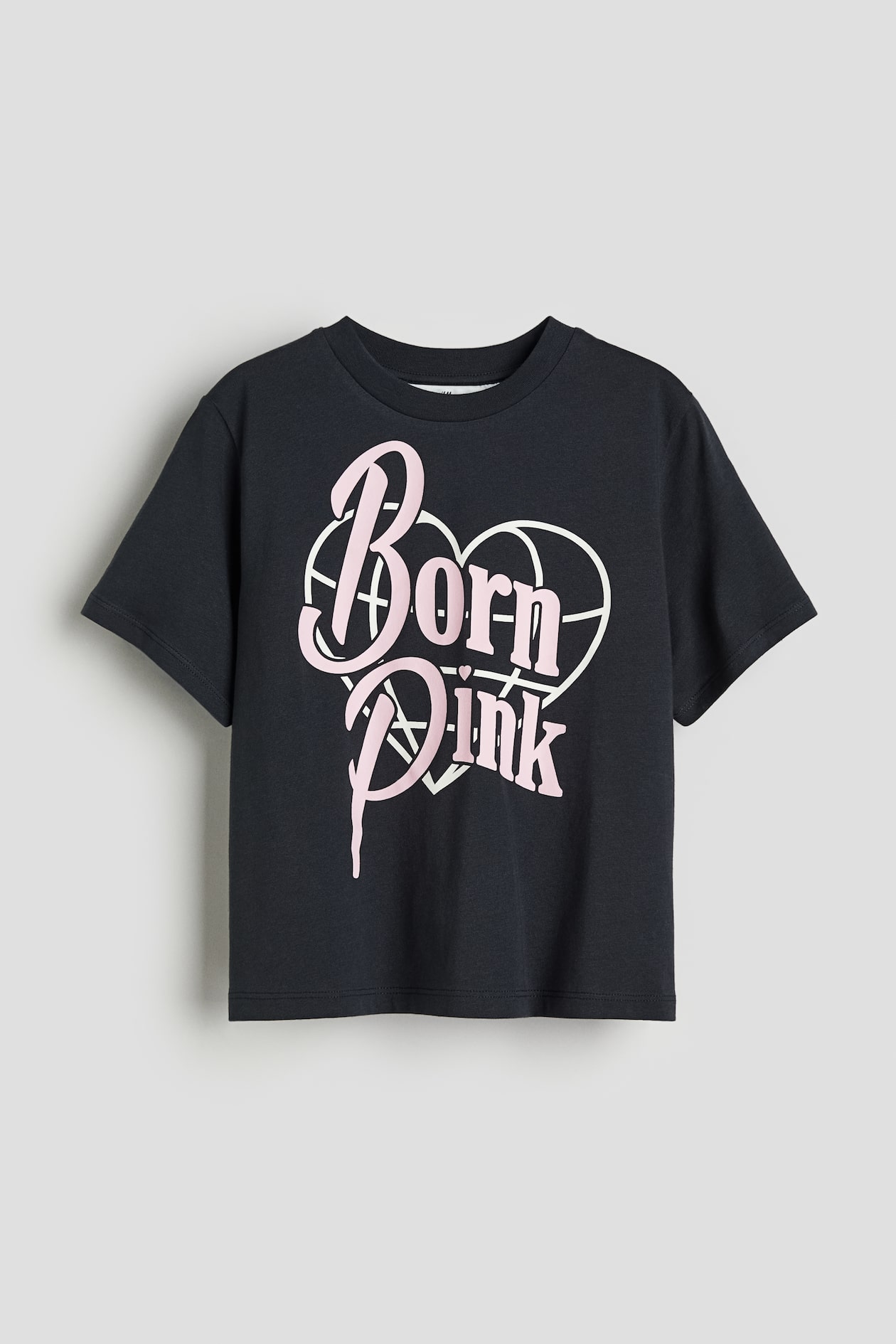 h&amp;m t shirt black pink