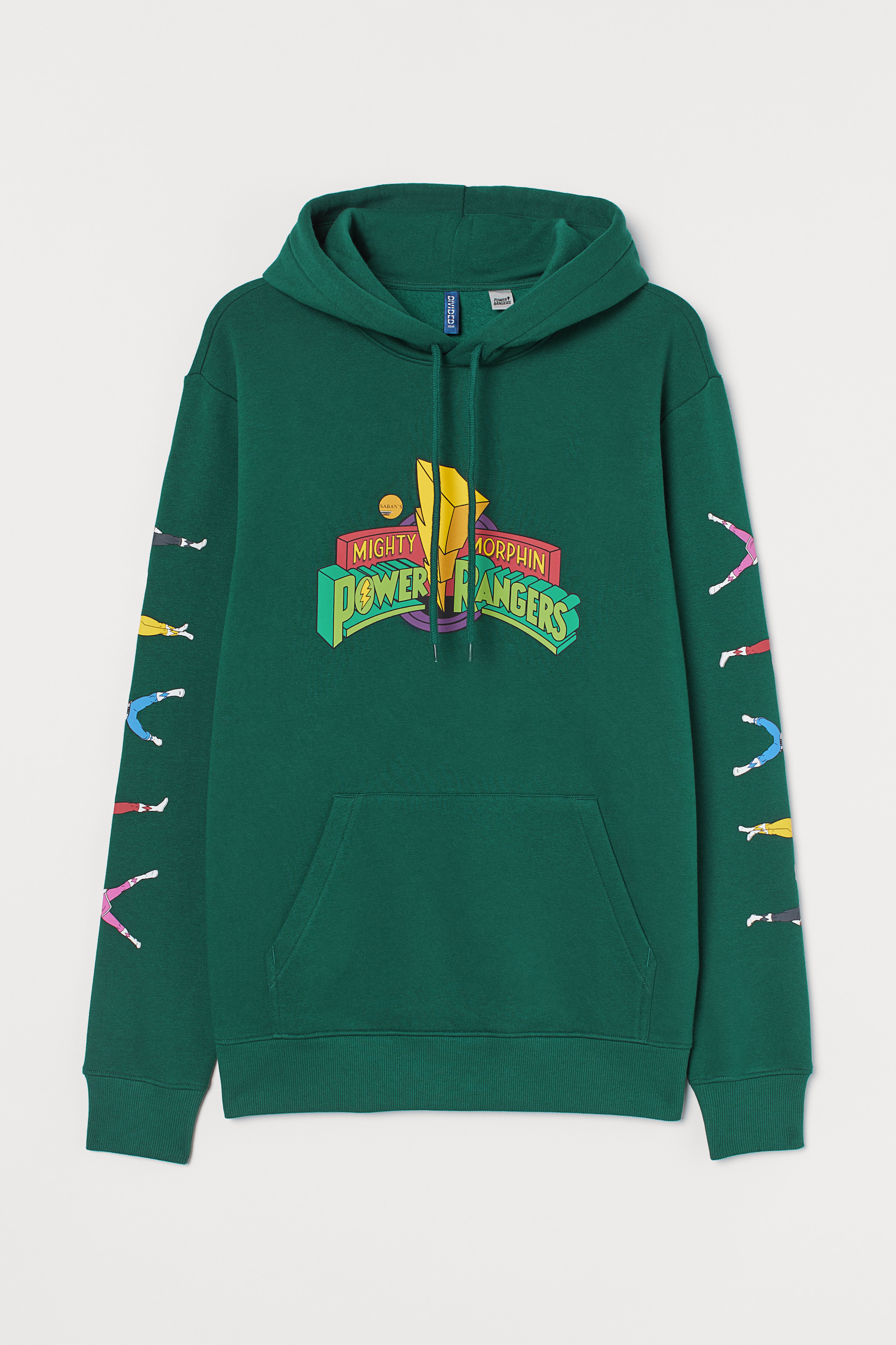 Regular Fit Hoodie Dark green Power Rangers Men H M CA