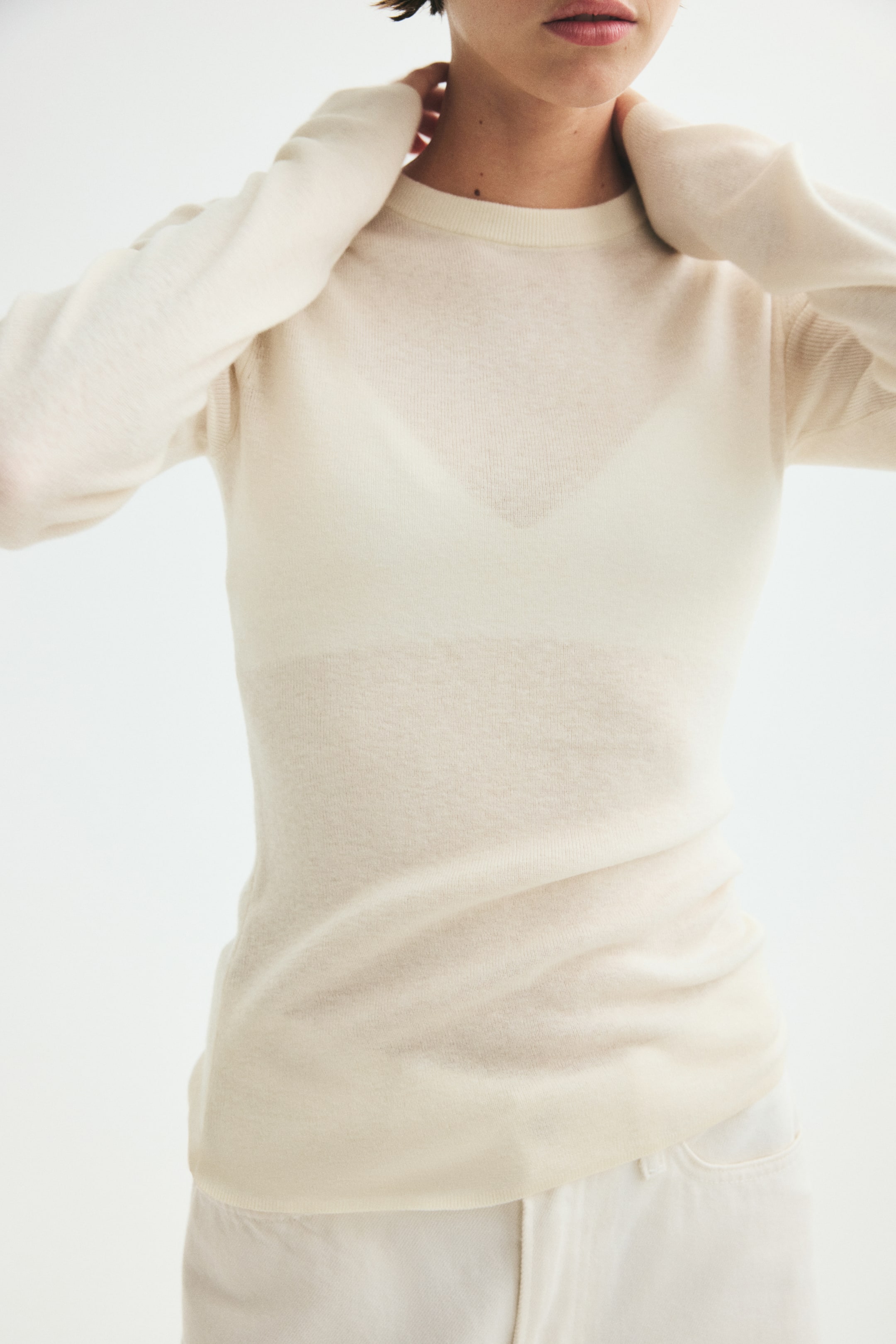Fine-Knit Cashmere-Blend Top