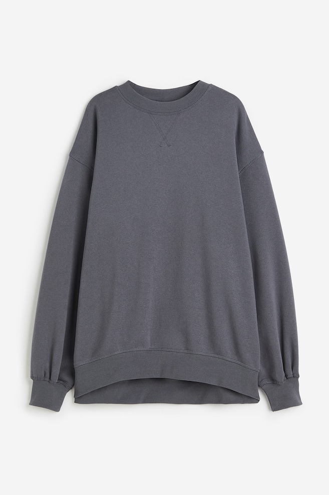 Oversized sweatshirt - Mørk grå/Sort/Lys gråmelert/Kakigrønn - 2