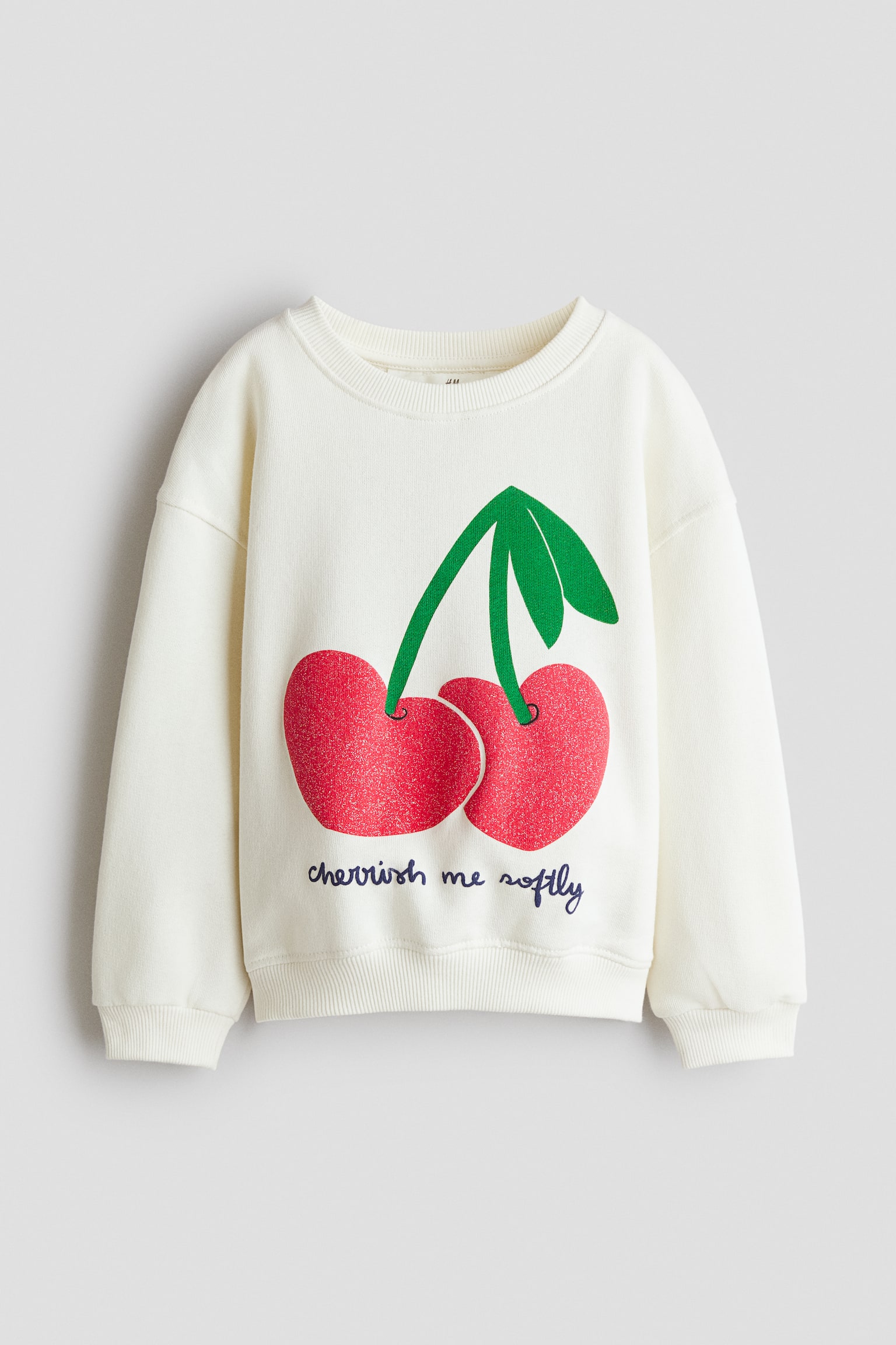 Sweater met motief en geruwde binnenkant - Wit/kersen/Ivoorwit/Milan/Lichtgrijs gemêleerd/Mon amie/Lichtturkoois/Paris/Donkerbruin/Amour/Lichtroze/aardbeien
