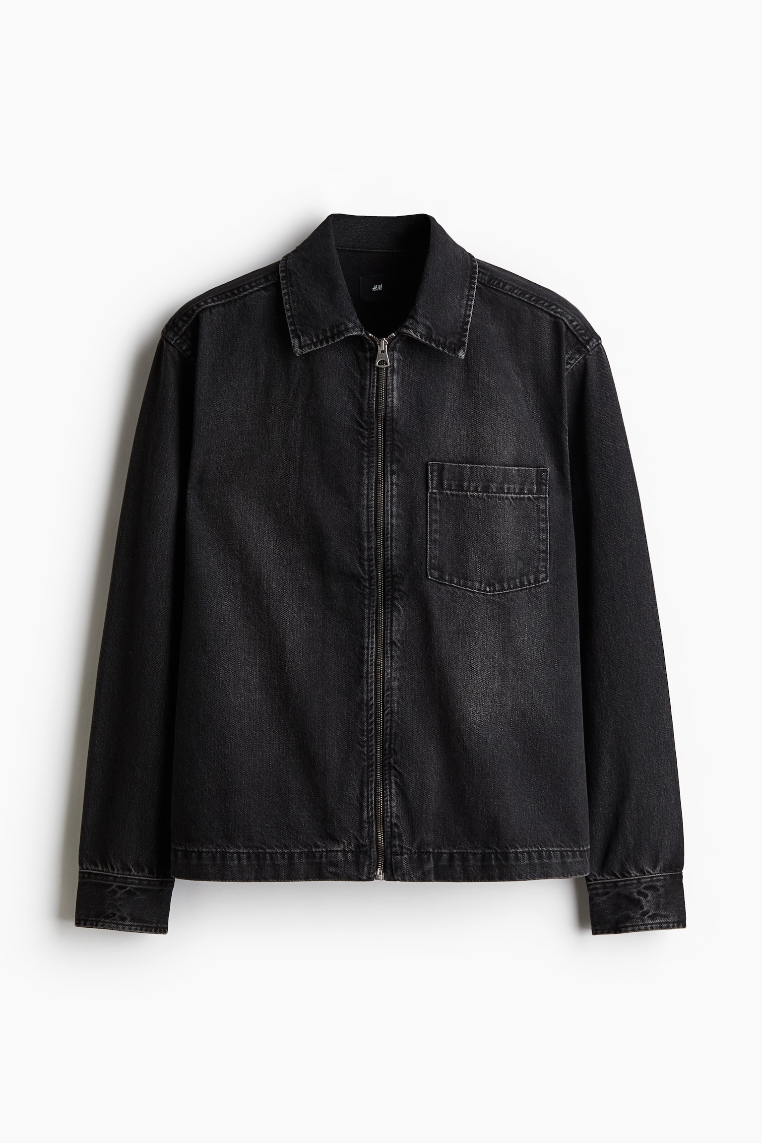 Regular Fit Denim overshirt - Black - 1