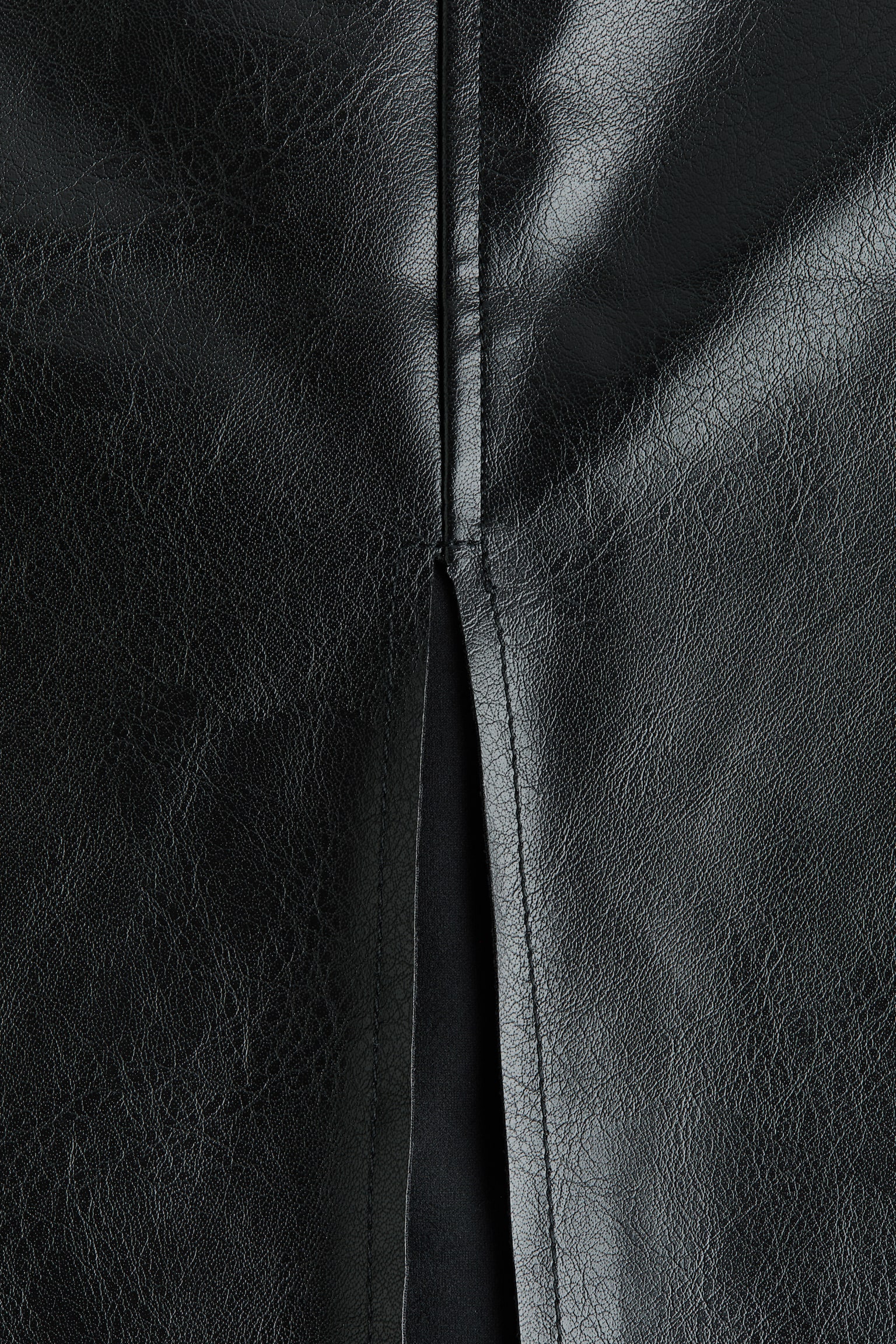 Женская юбка H&M Coated Pencil, цвет: Чёрный — фото 4