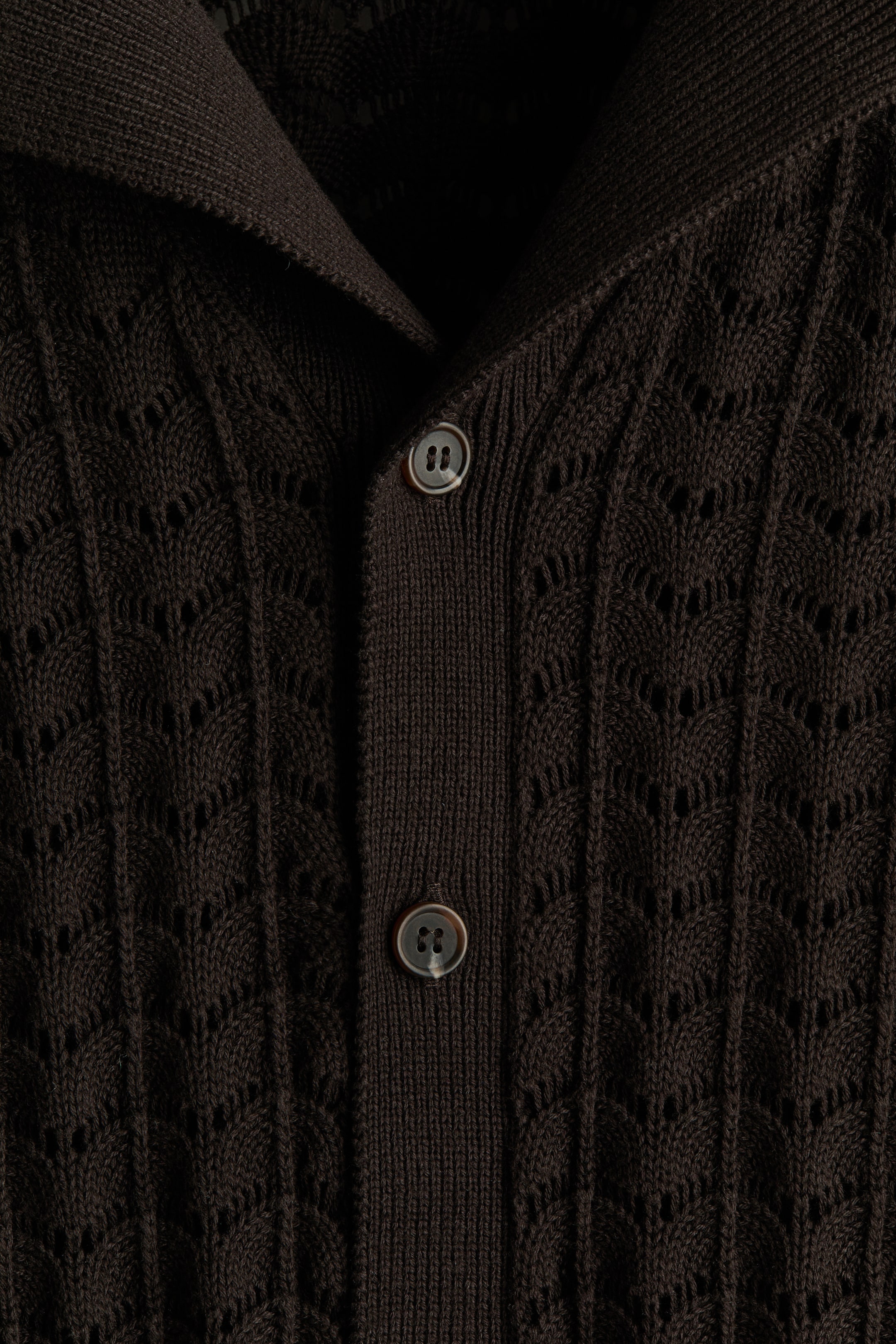 Chemise décontractée en tricot pointelle