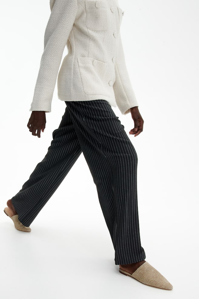 Jersey crêpe trousers - Dark grey/Pinstriped/Black/Beige - 4