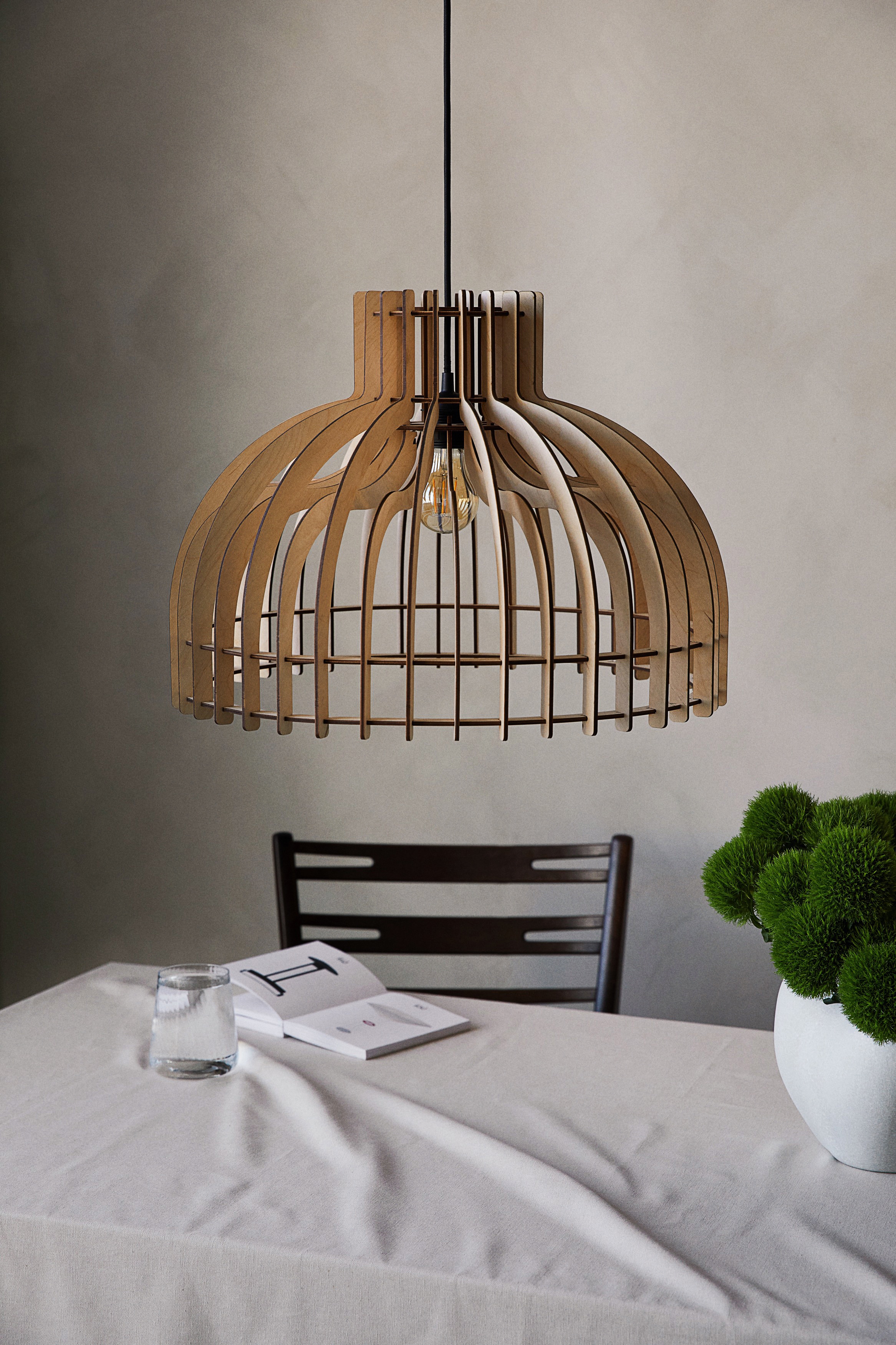 Candeeiro de teto em bétula - Bege