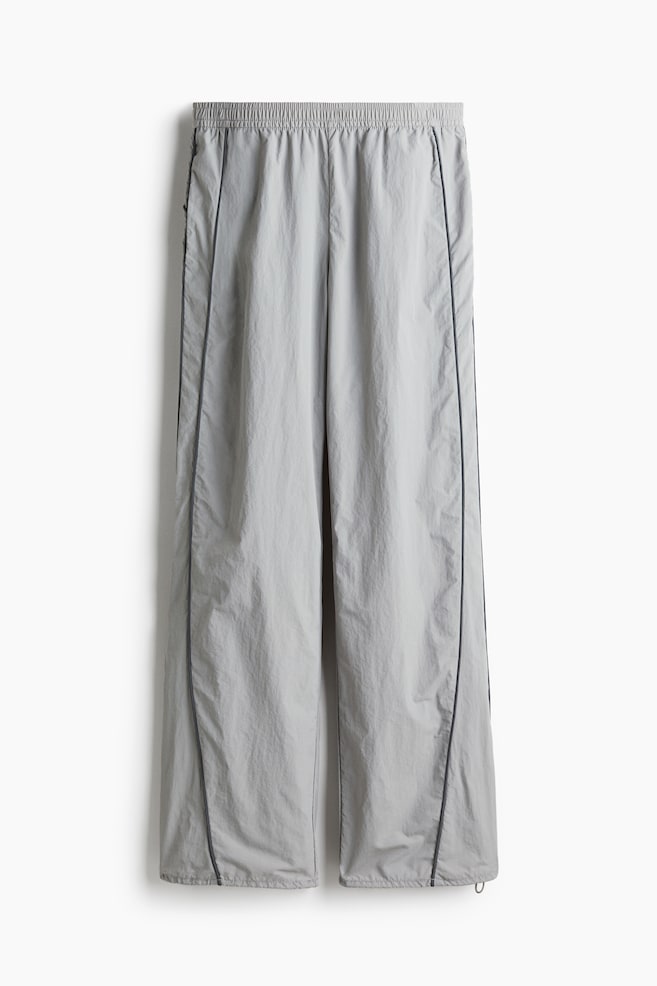 Piping-detail track pants - Light grey/Dark khaki green - 1