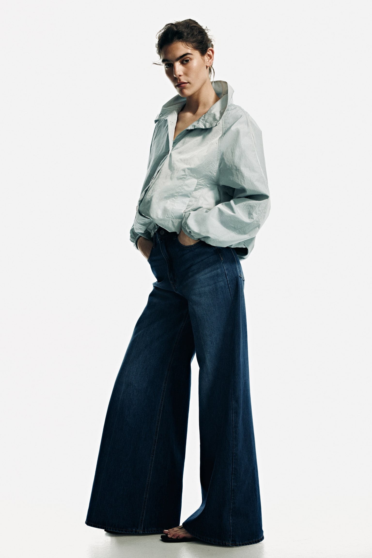 Super Wide High Waist Jeans - Azul denim/Negro lavado - 5