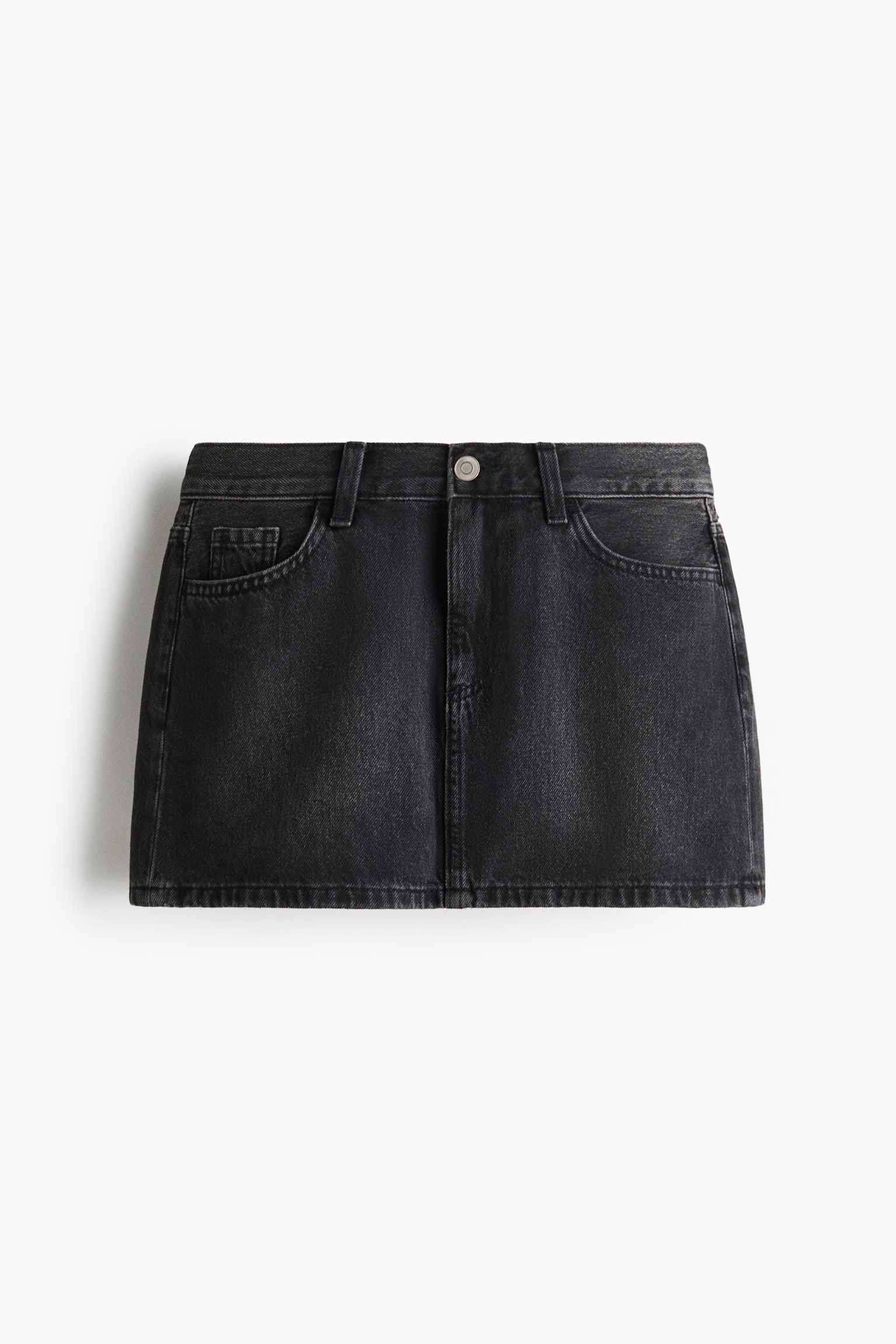 Short denim skirt - Washed black/Denim blue - 2