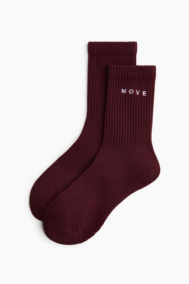 3 perechi de șosete de sport cu DryMove™-Roșu-burgund deschis - 3