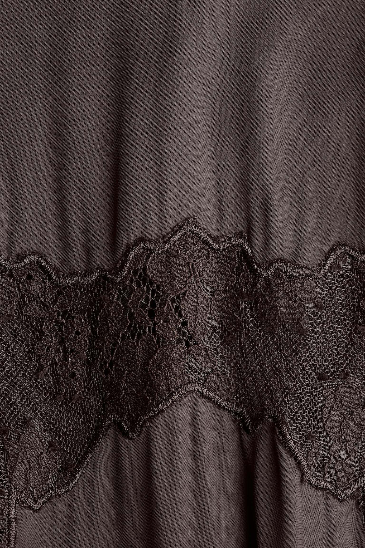 Lace-trimmed strappy dress - Dark brown - 7