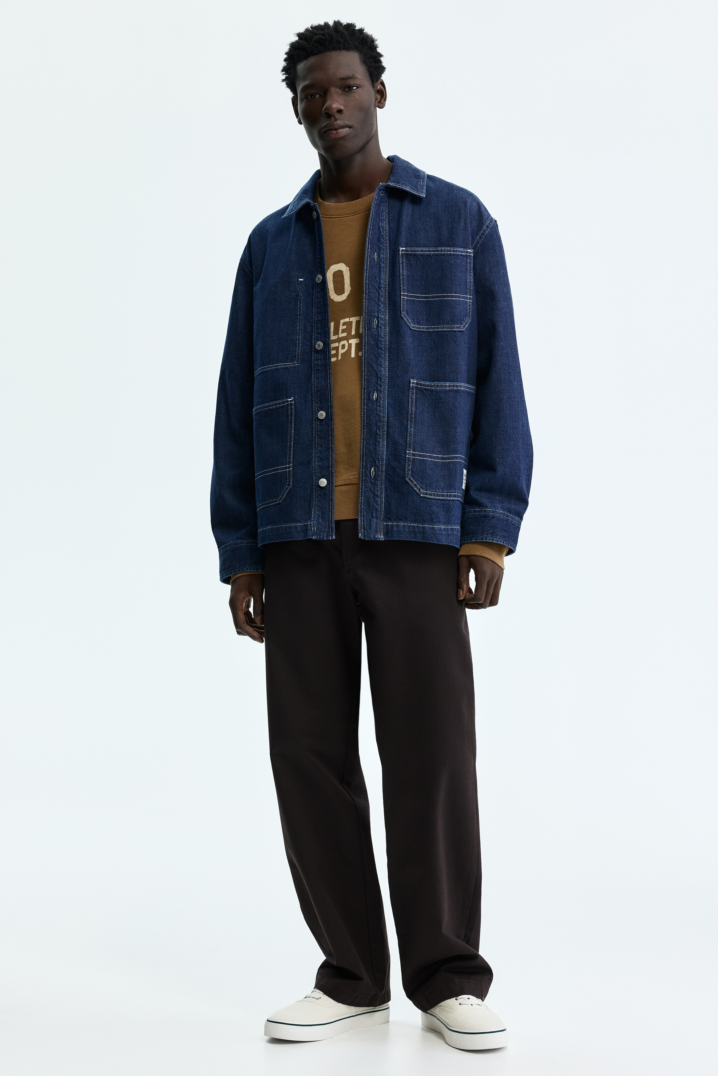 デニムオーバーシャツ - ダークデニムブルー - Men | H&M JP