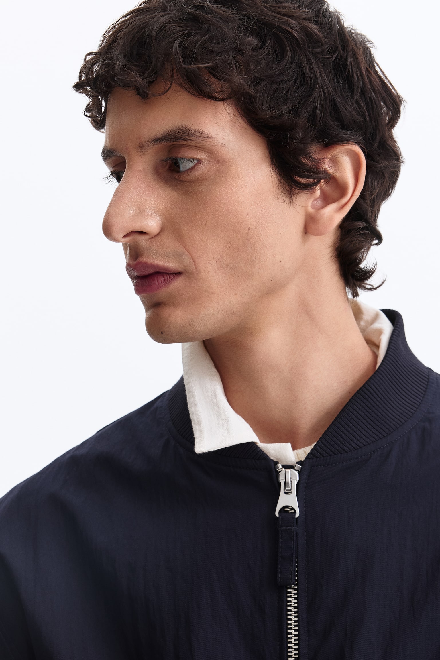 Bomber jacket - Navy blue/Light beige - 4