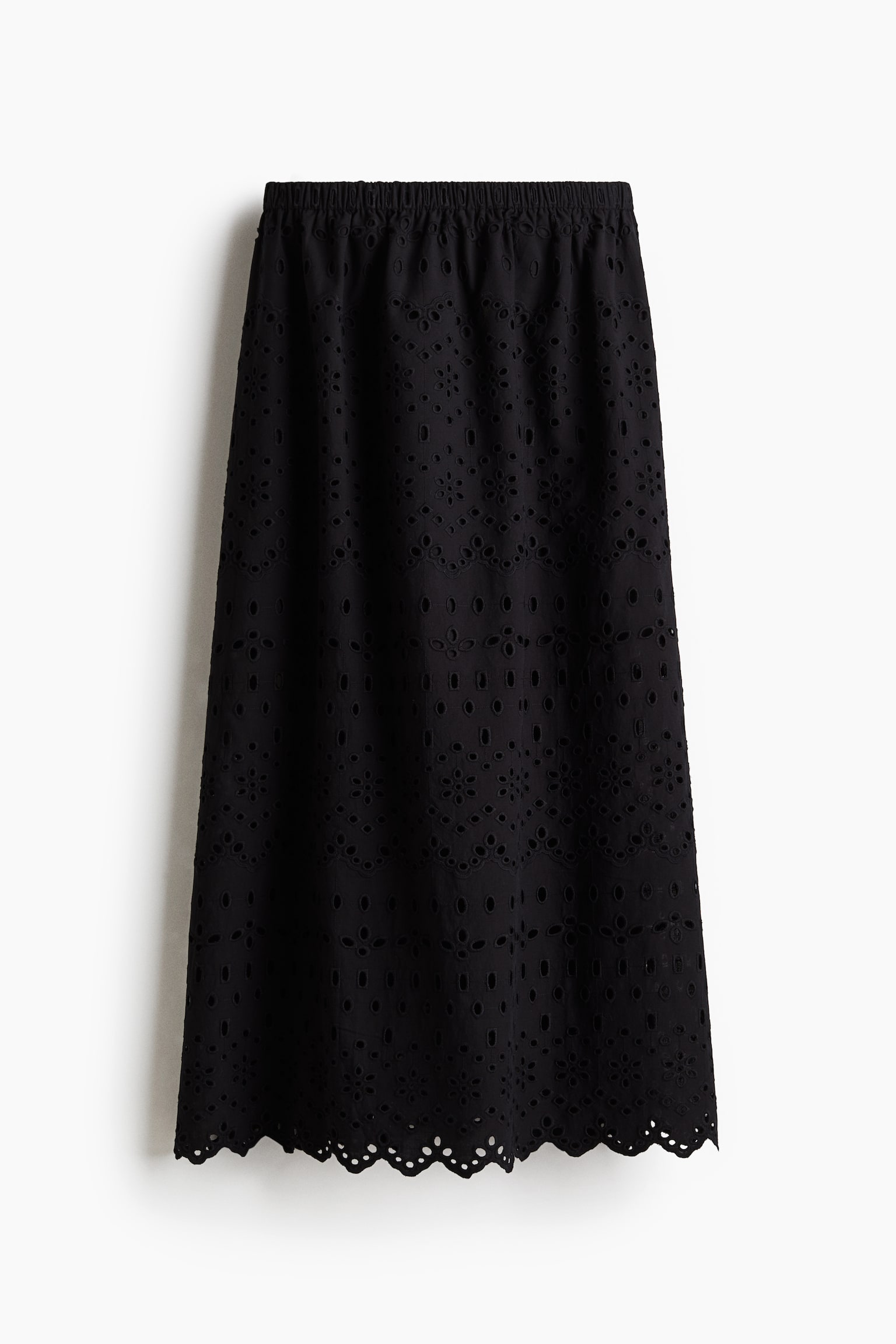 Женская юбка H&M Skirt with Eyelet Embroidery, цвет: Чёрный