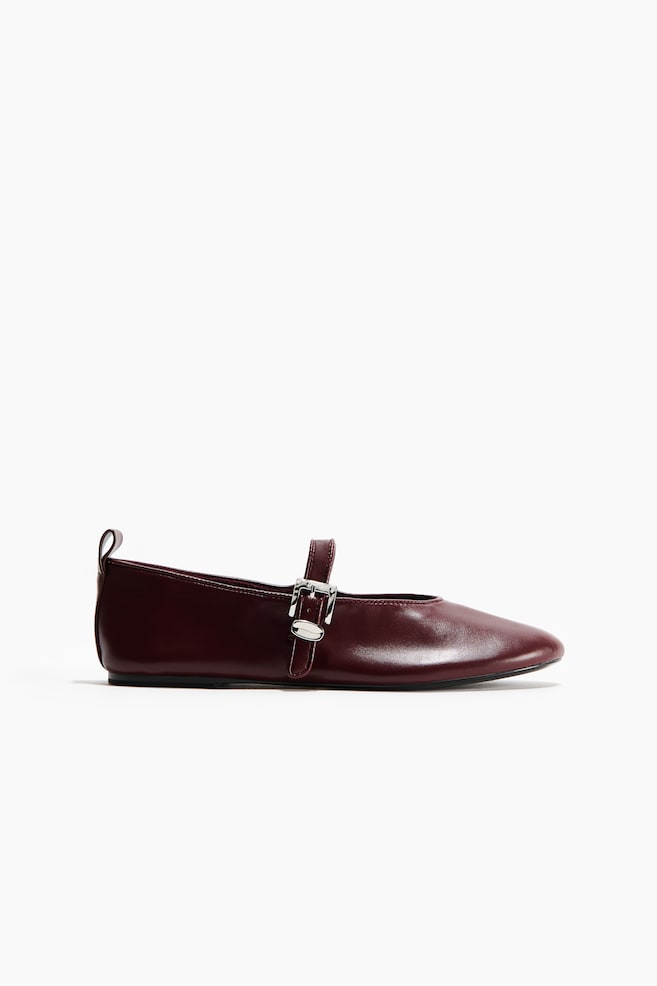 Mary Jane ballet flats - Burgundy/Black - 1